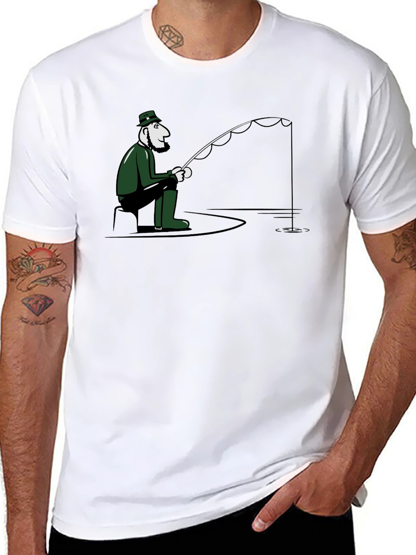 Leprechaun Fisherman T-Shirt - Black