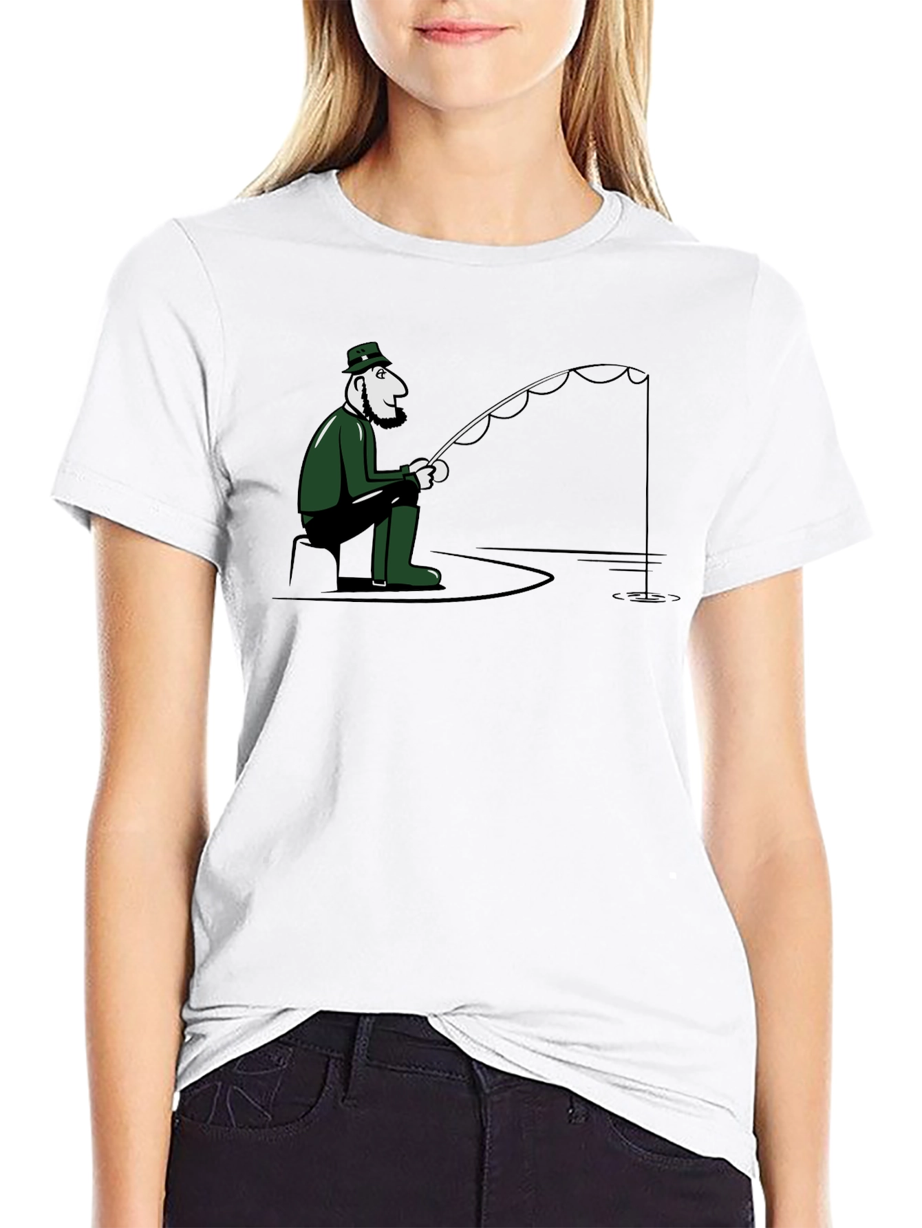 Leprechaun Fisherman T-Shirt - Black