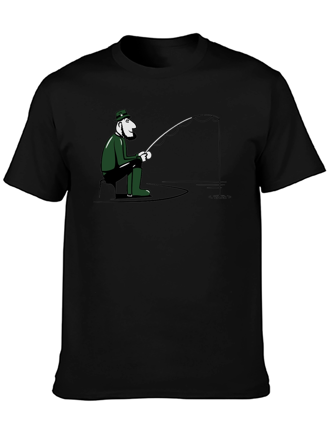 Leprechaun Fisherman T-Shirt - Black