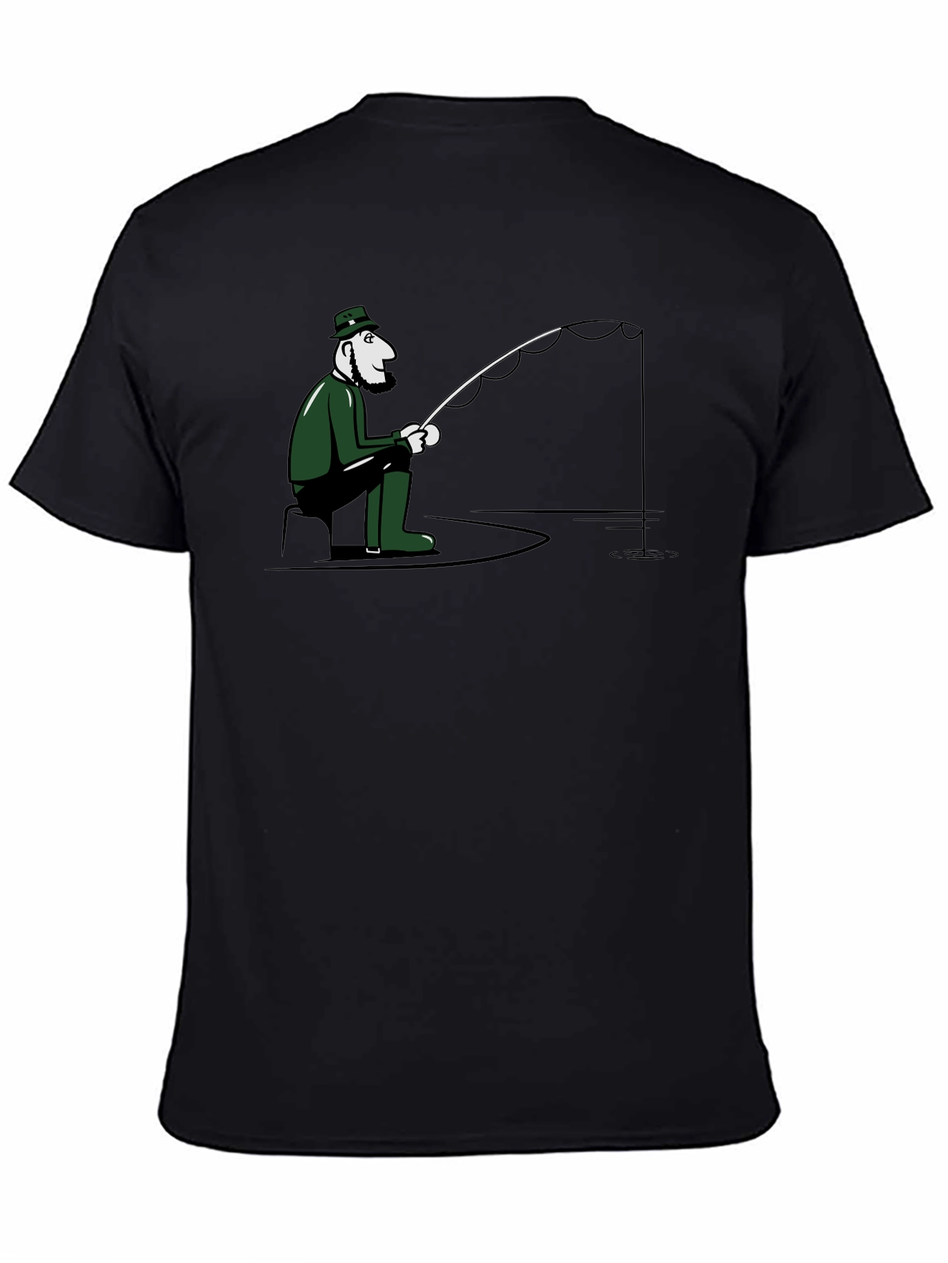 Leprechaun Fisherman T-Shirt - Black