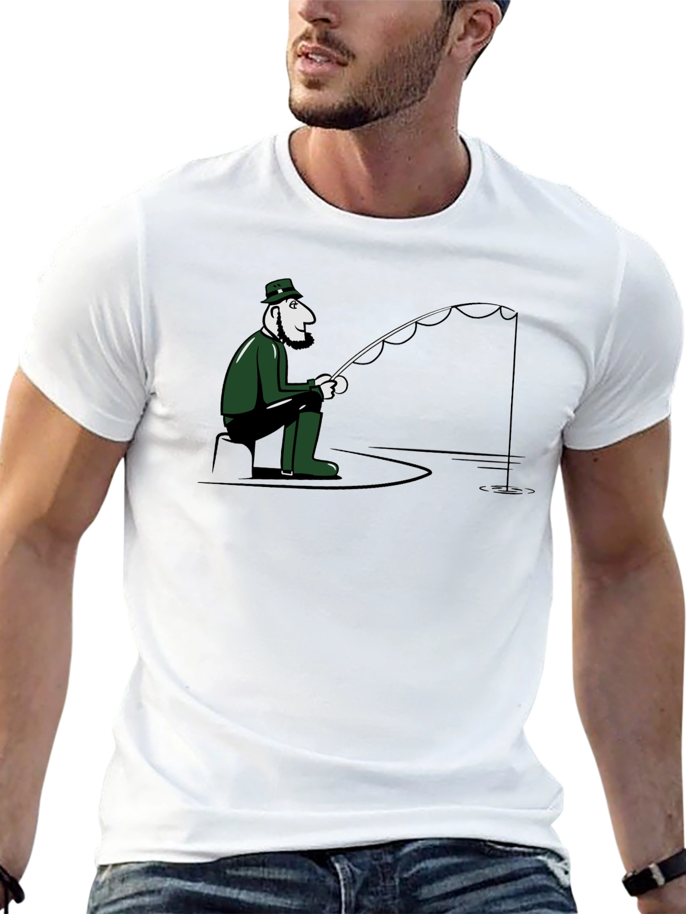 Leprechaun Fisherman T-Shirt - Black