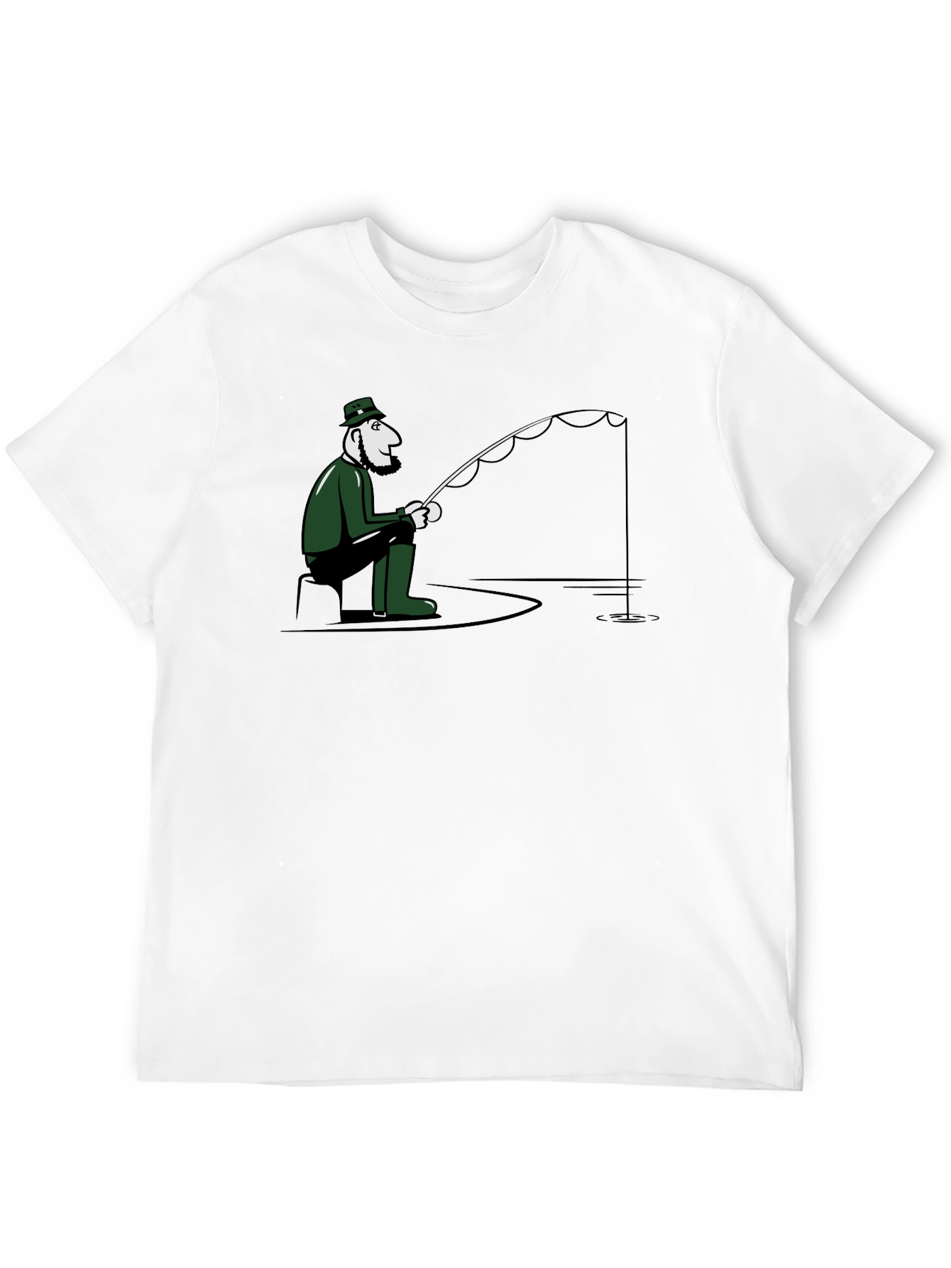 Leprechaun Fisherman T-Shirt - Black