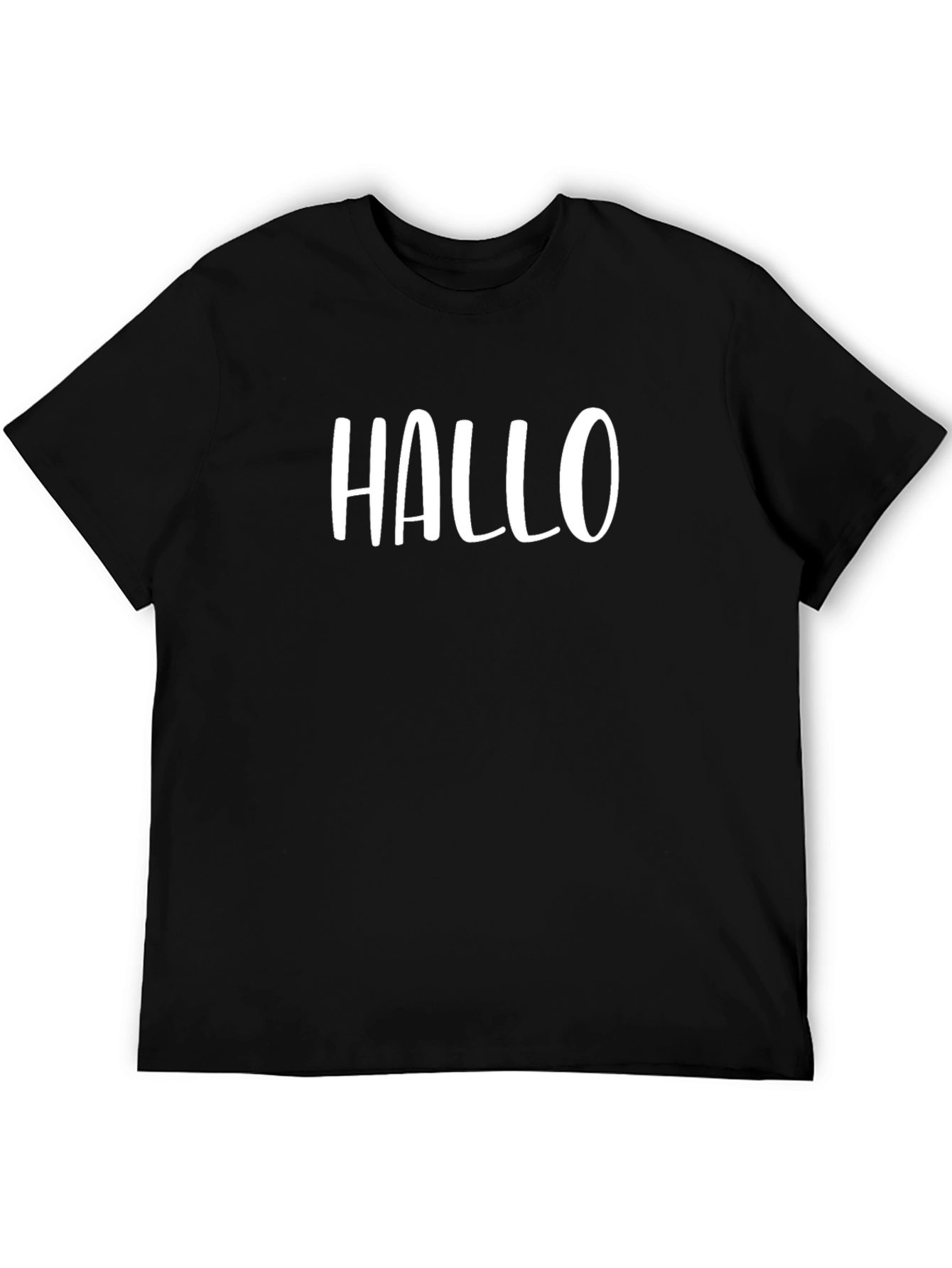 Hallo T-Shirt - Black Crew Neck Tee