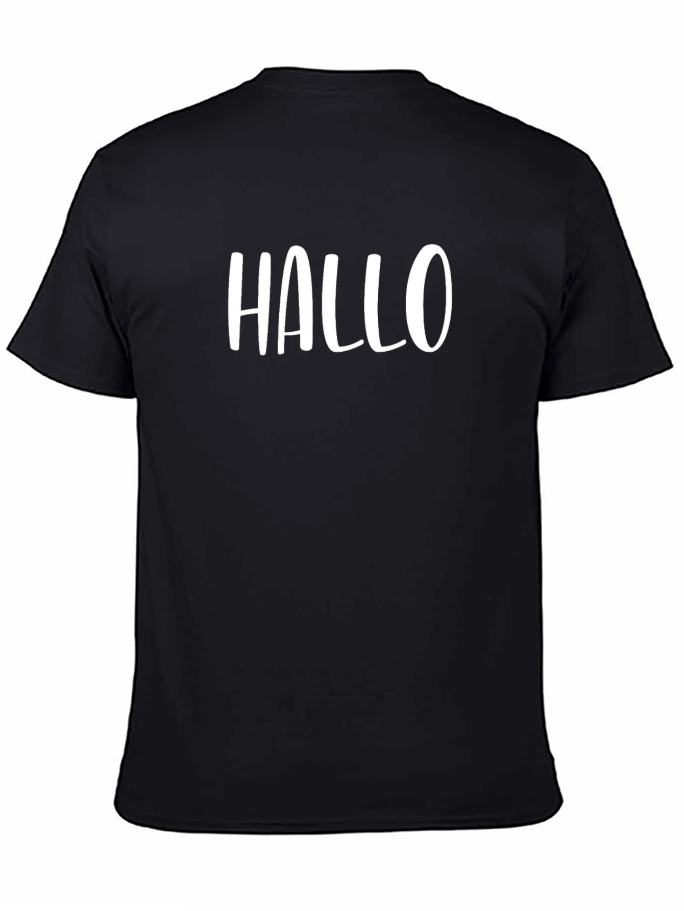 Hallo T-Shirt - Black Crew Neck Tee