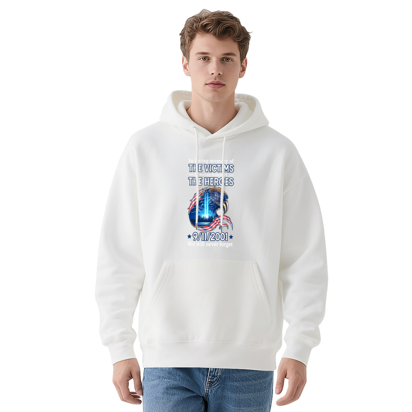 In Loving Memory Of Victims & Heroes 9/11/2001 Eagle Patriotic Hoodie