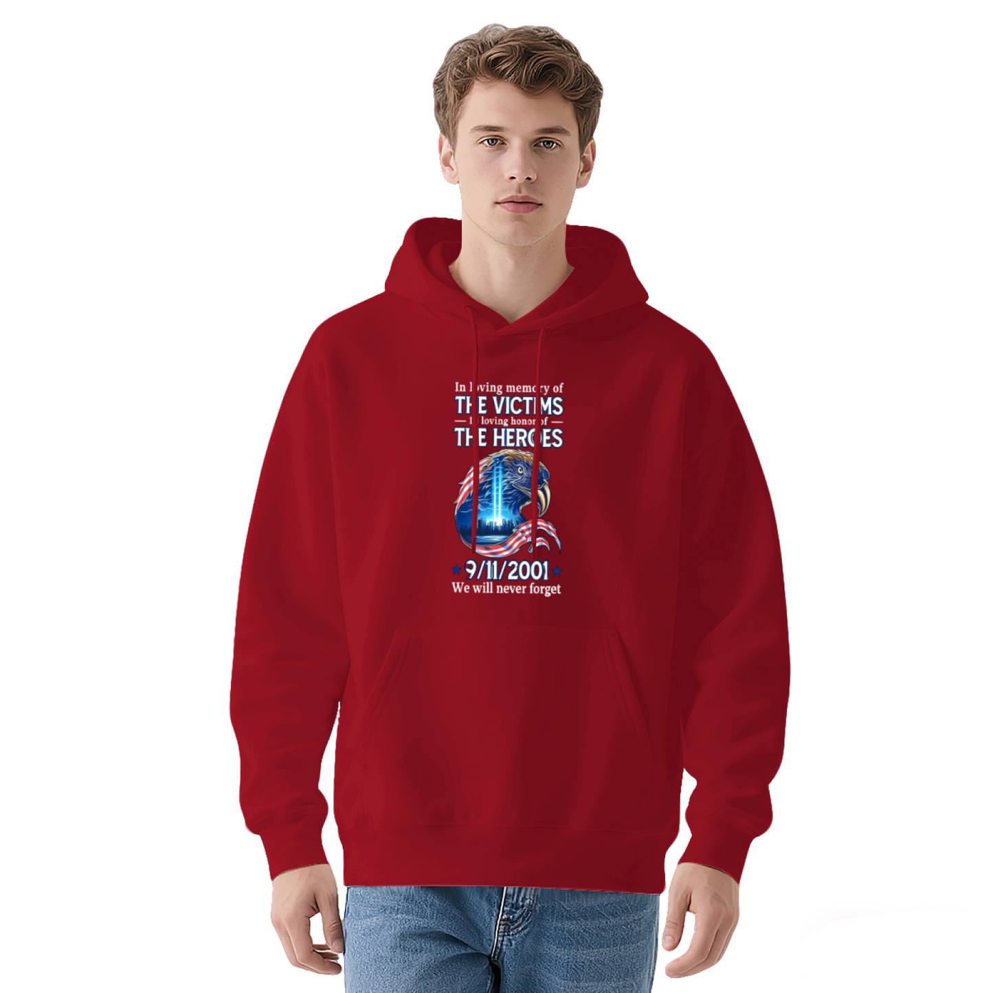In Loving Memory Of Victims & Heroes 9/11/2001 Eagle Patriotic Hoodie