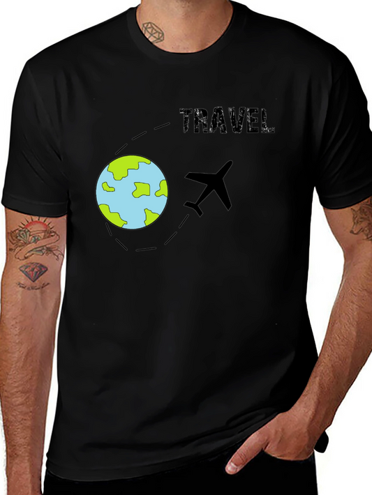 Travel T-Shirt - Airplane & Globe Design