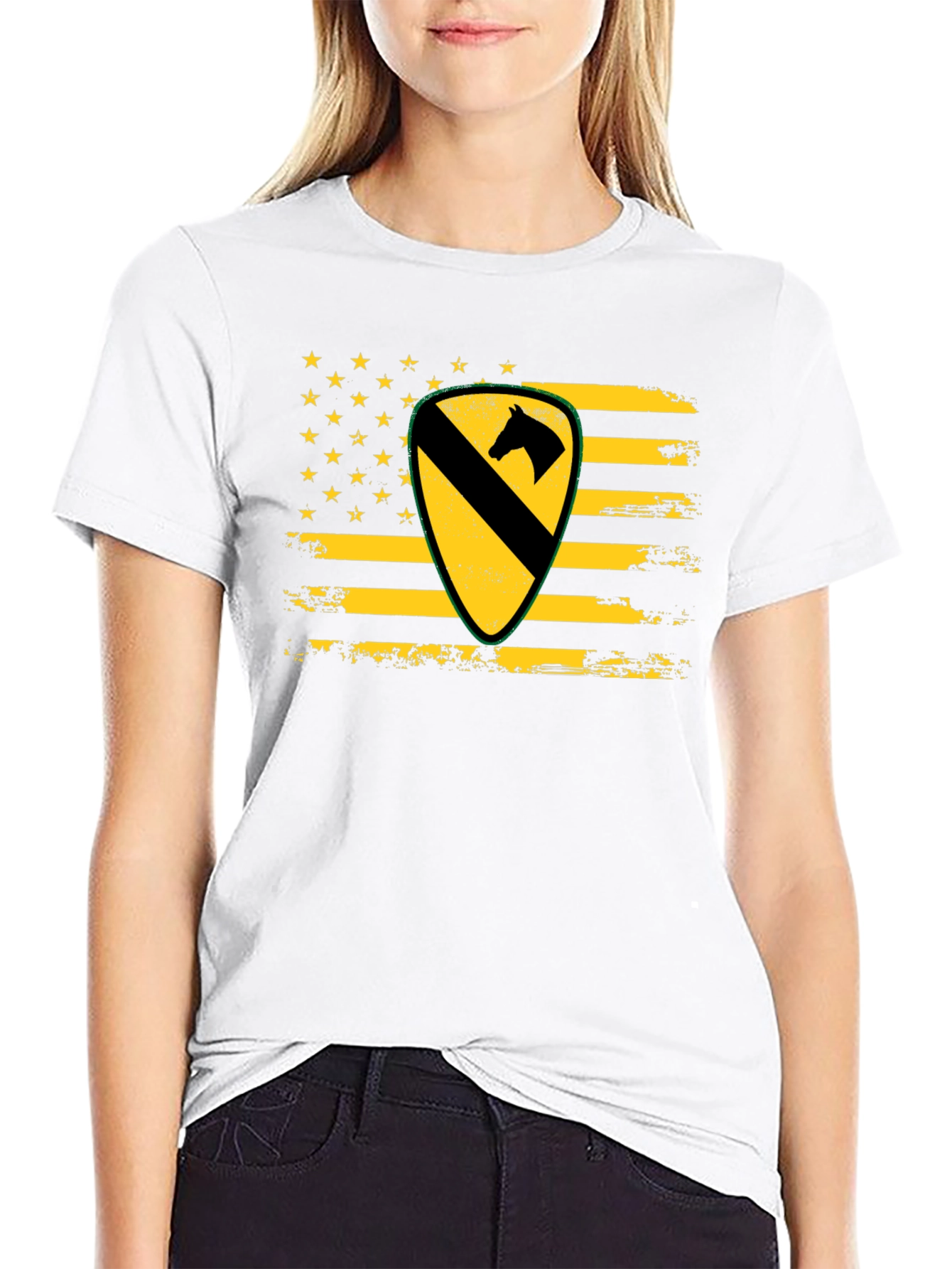 1st Cavalry Division US Flag T-Shirt