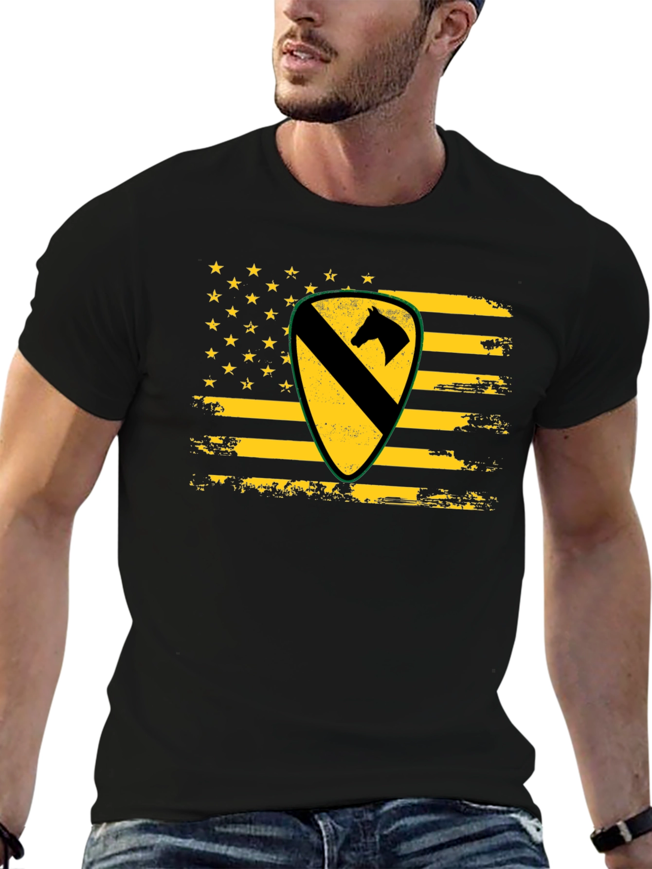 1st Cavalry Division US Flag T-Shirt