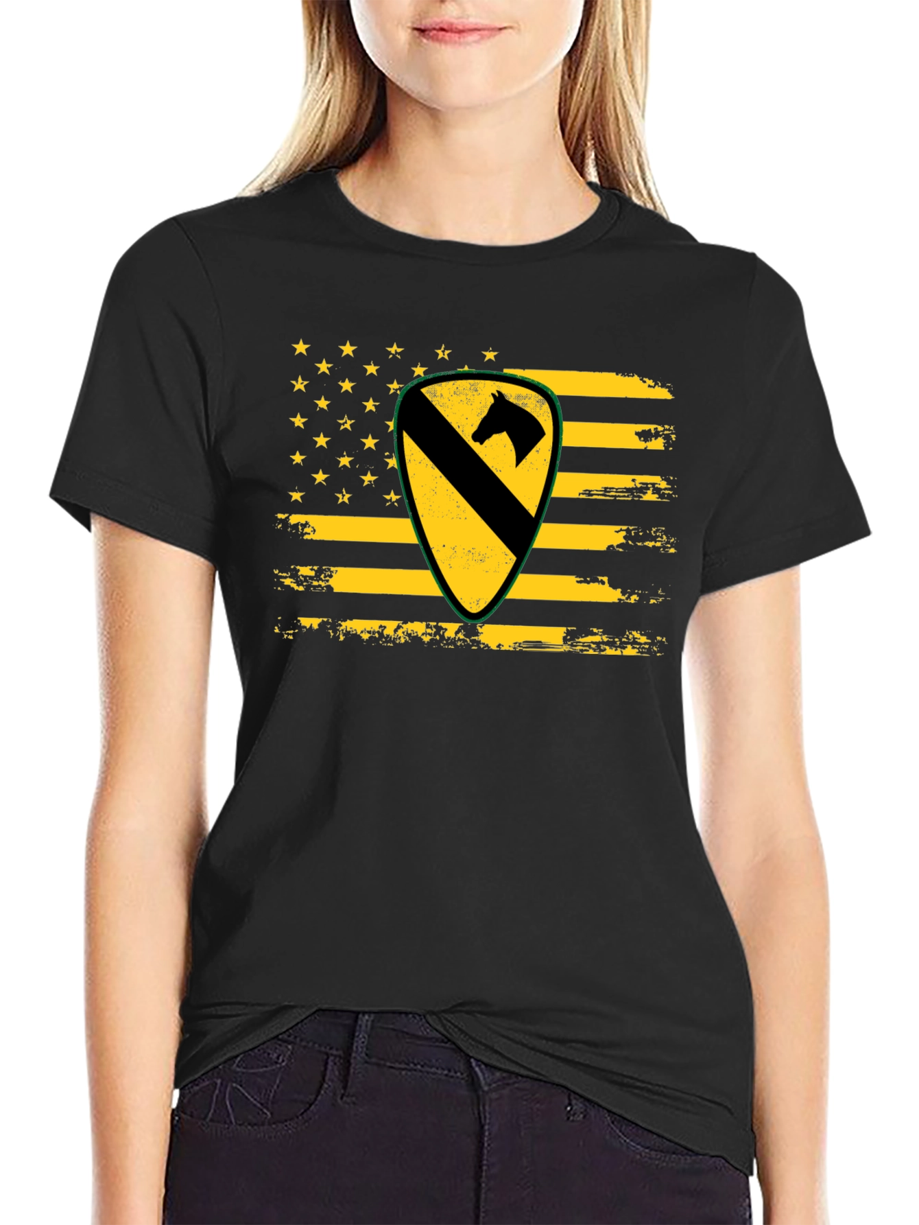 1st Cavalry Division US Flag T-Shirt