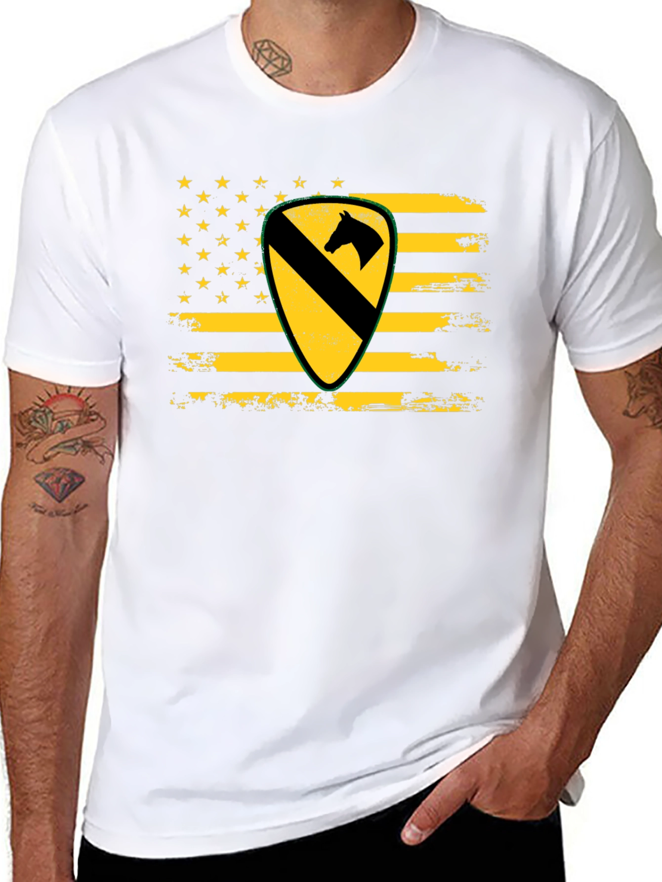 1st Cavalry Division US Flag T-Shirt