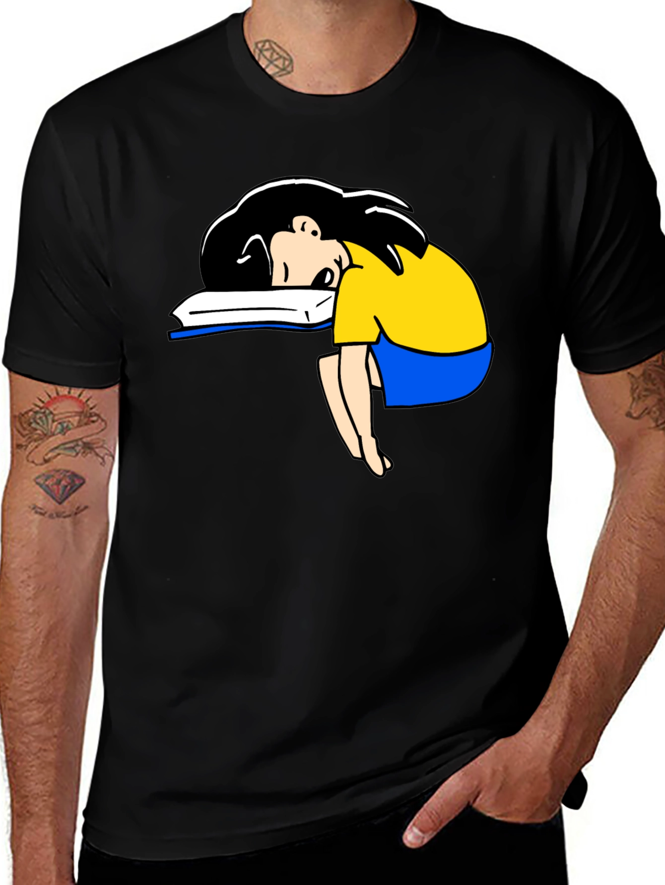 Lazy Reader Graphic Tee - Black T-Shirt