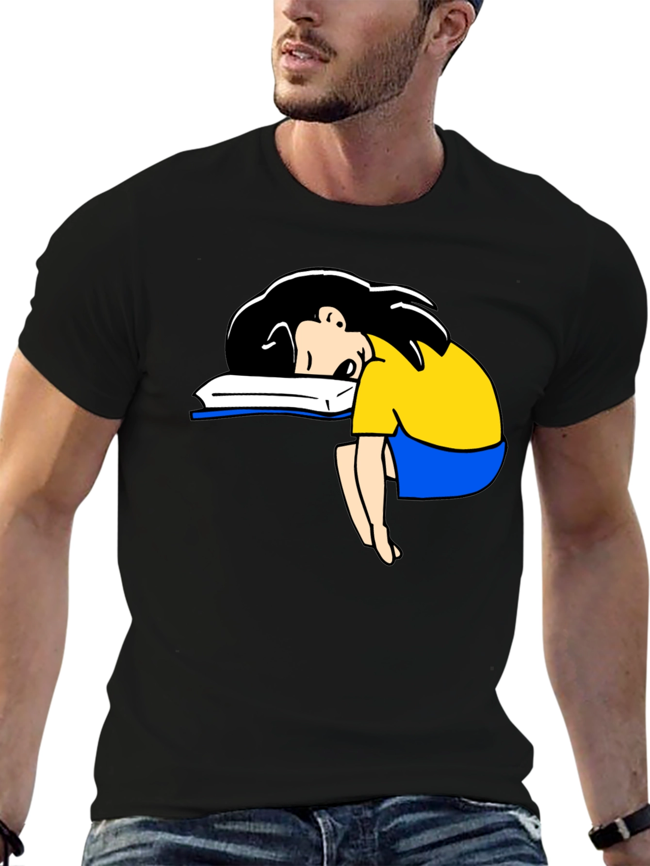 Lazy Reader Graphic Tee - Black T-Shirt