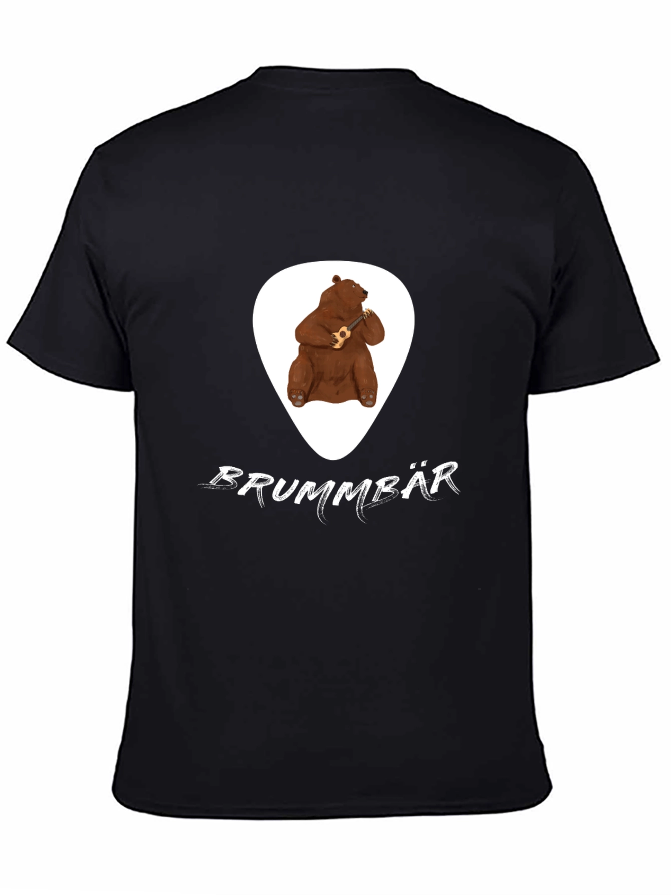 Brummbär Bear Ukulele T-Shirt - Black Cotton Tee