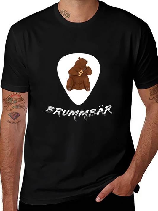 Brummbär Bear Ukulele T-Shirt - Black Cotton Tee