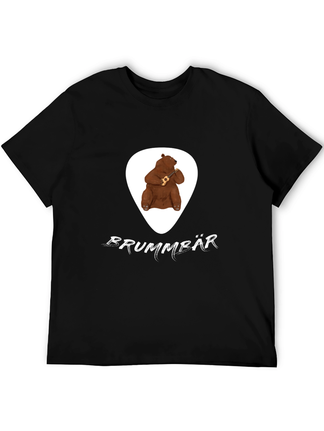 Brummbär Bear Ukulele T-Shirt - Black Cotton Tee