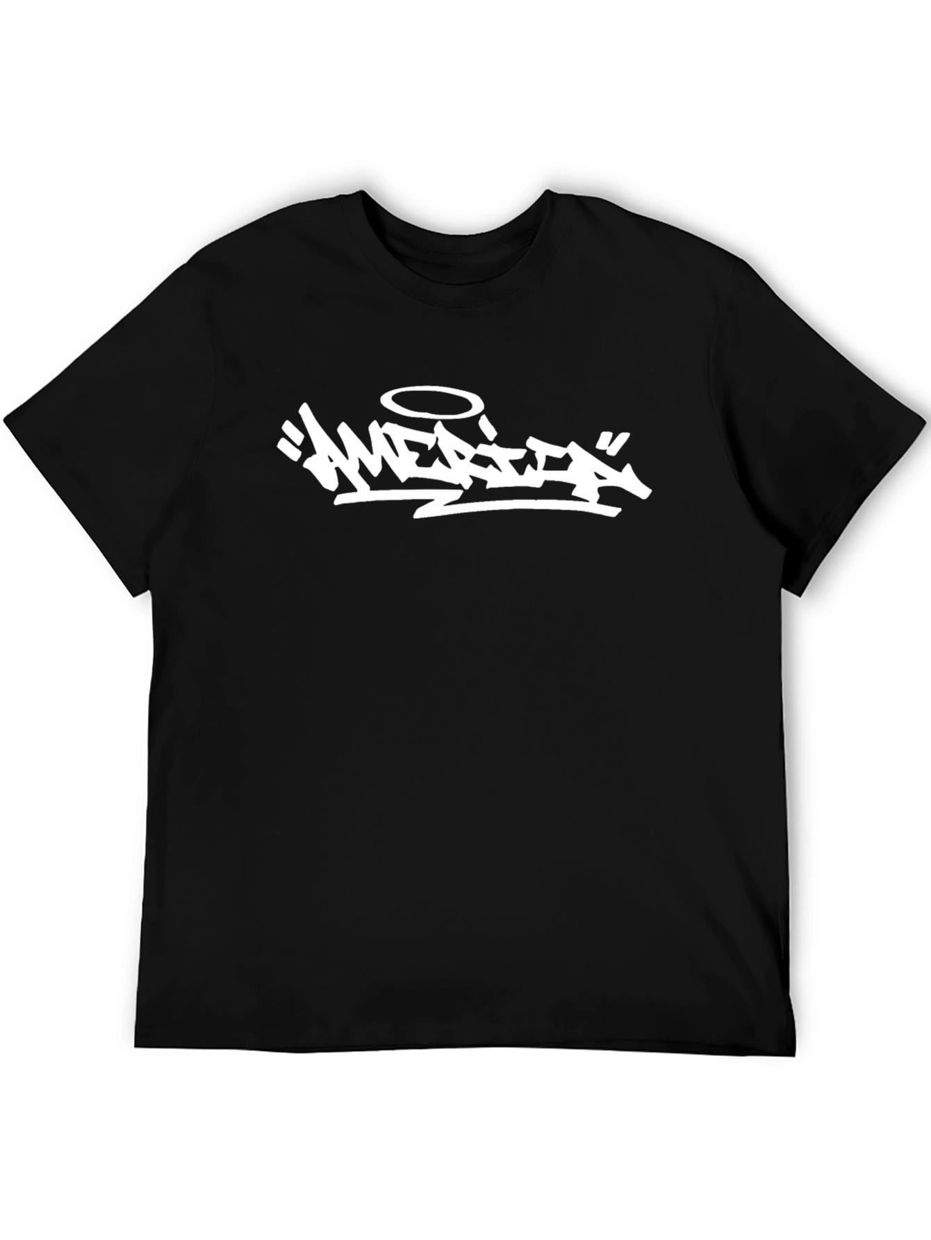 Graffiti-Style Graphic T-Shirt - Black