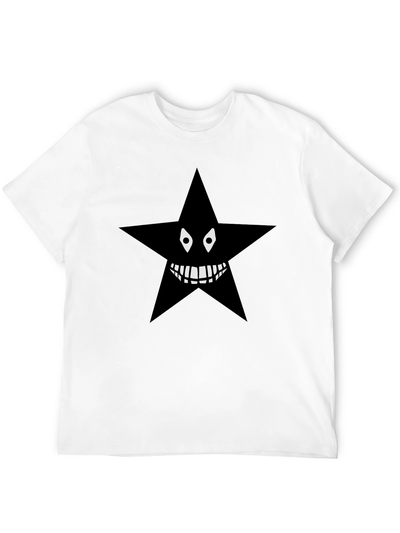 Mens Black Star Graphic Tee - Spooky Style