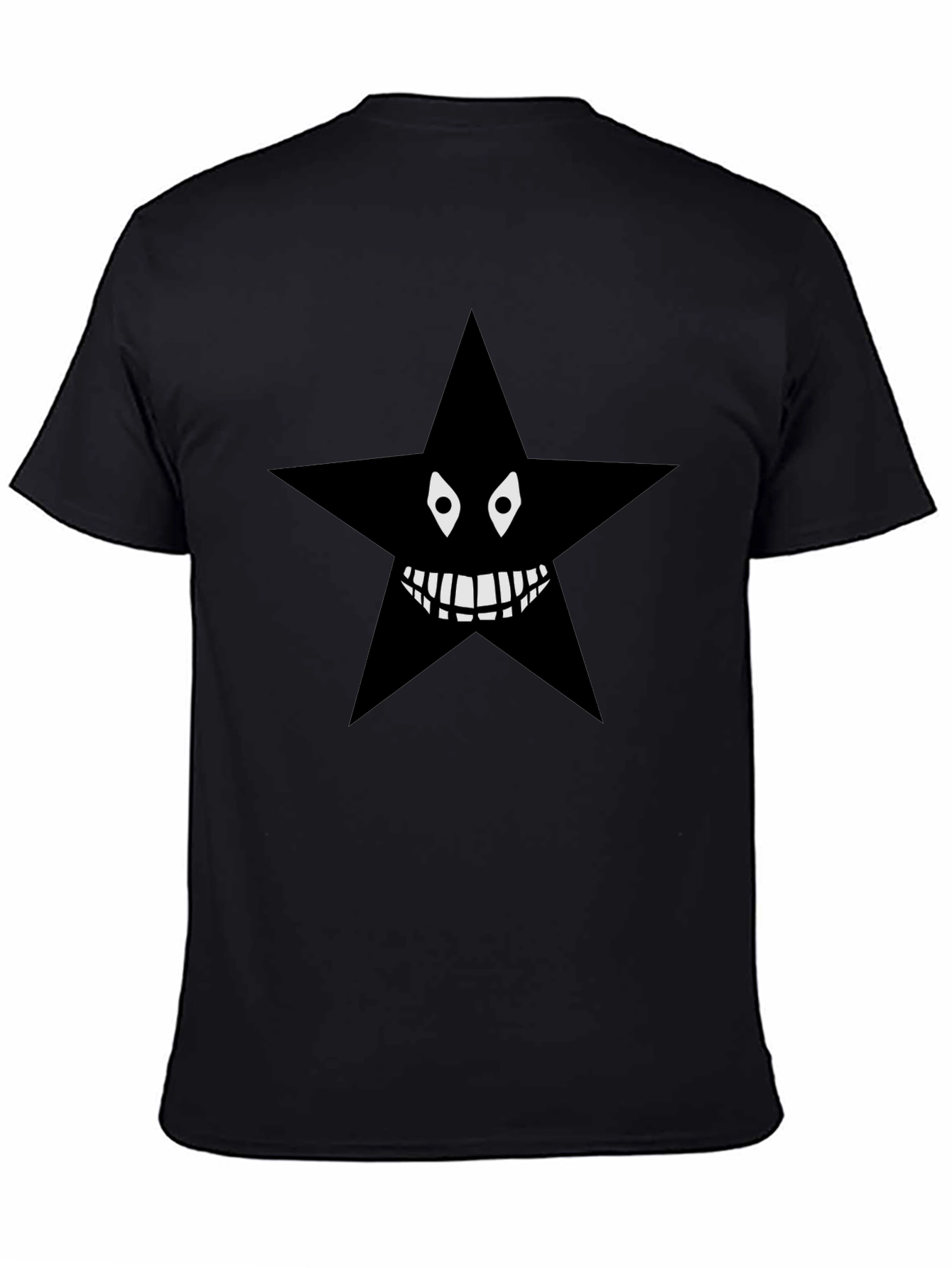 Mens Black Star Graphic Tee - Spooky Style