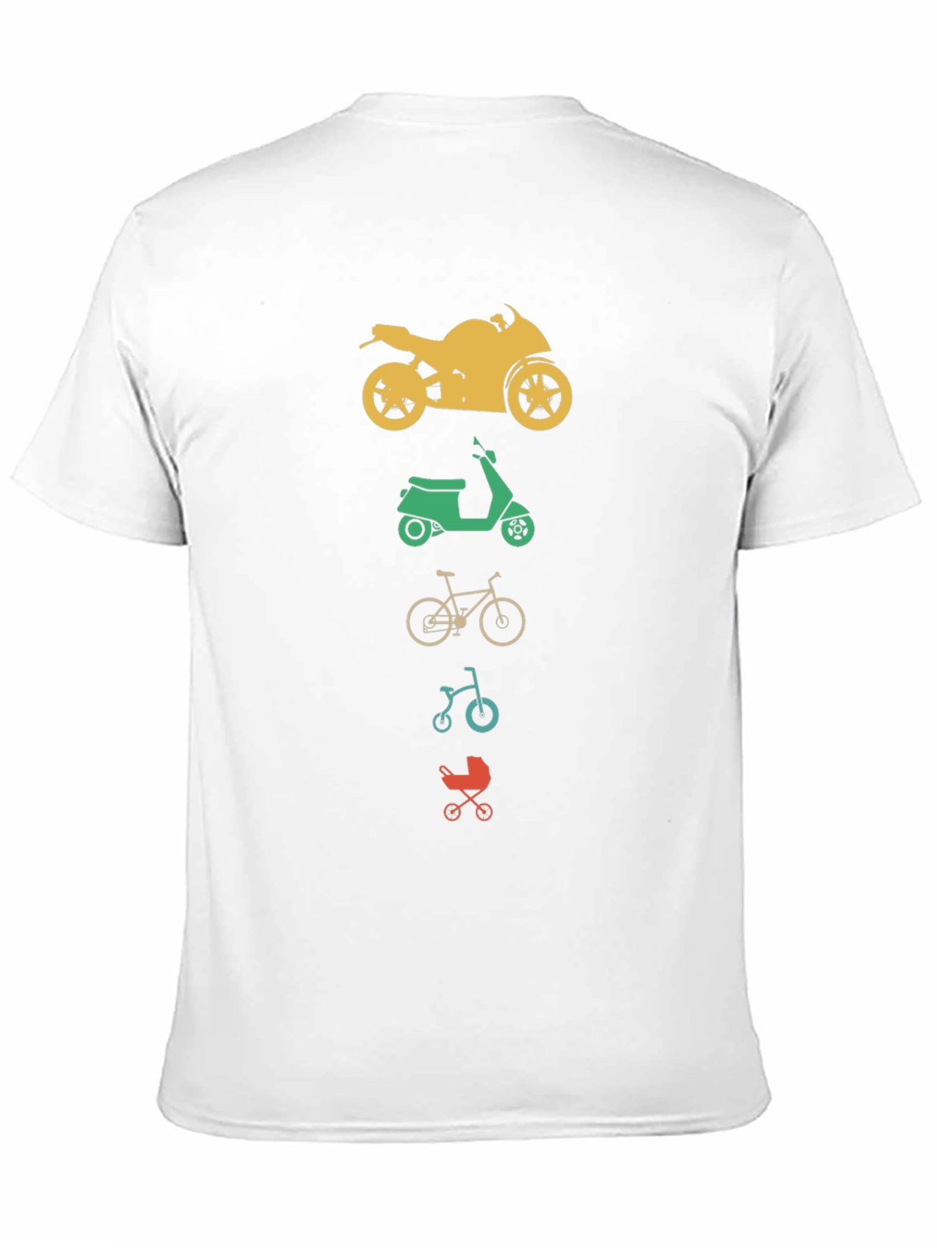 Vehicles T-Shirt: Motorcycle Scooter Bicycle Stroller