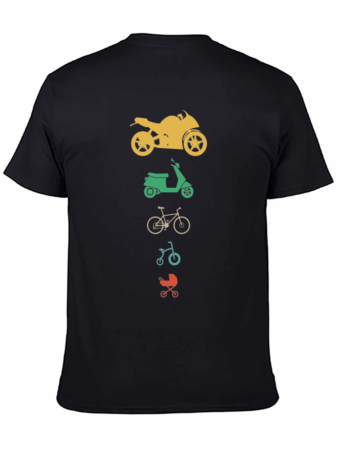 Vehicles T-Shirt: Motorcycle Scooter Bicycle Stroller