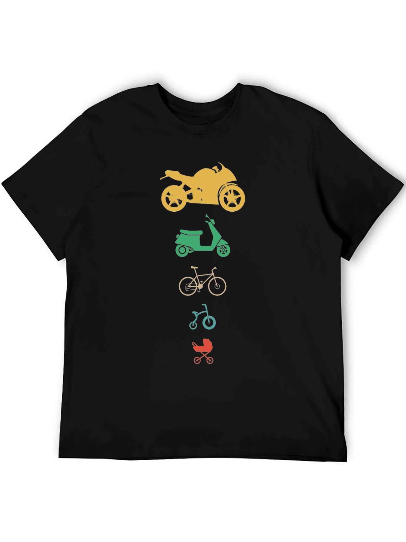 Vehicles T-Shirt: Motorcycle Scooter Bicycle Stroller