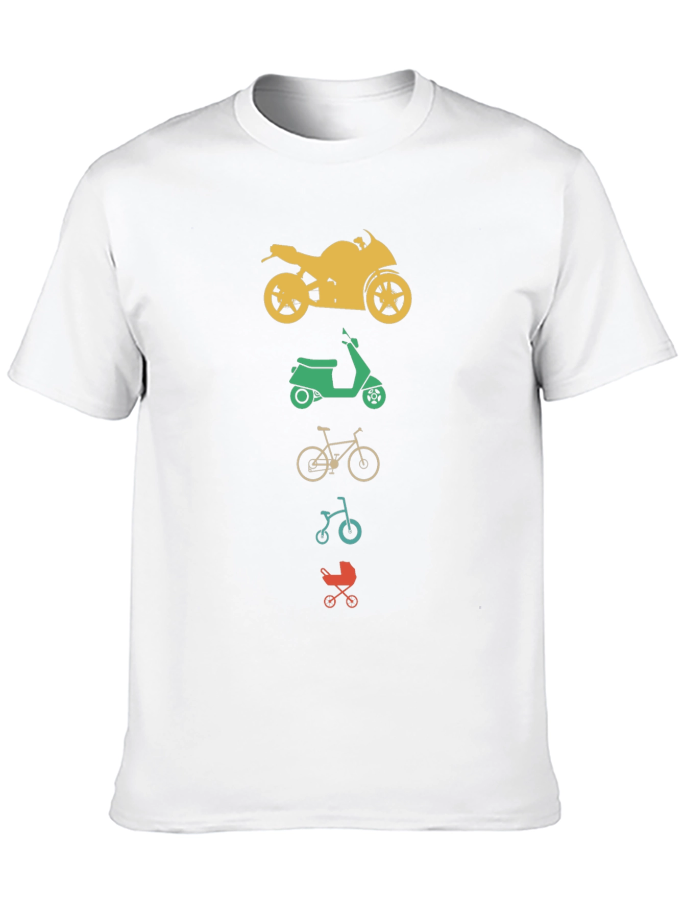 Vehicles T-Shirt: Motorcycle Scooter Bicycle Stroller