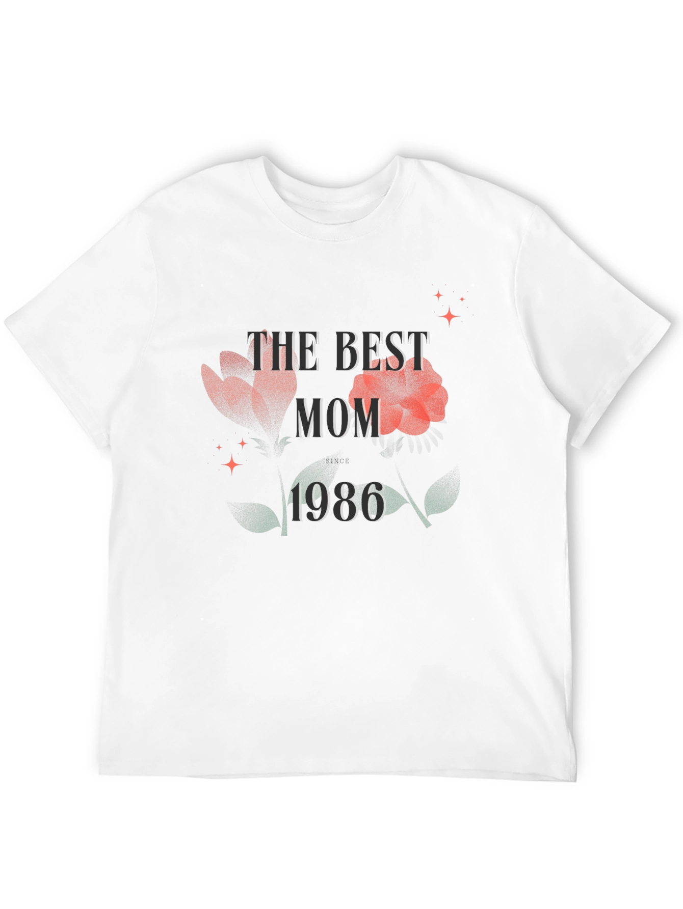 Best Mom 1986 Floral Graphic Tee