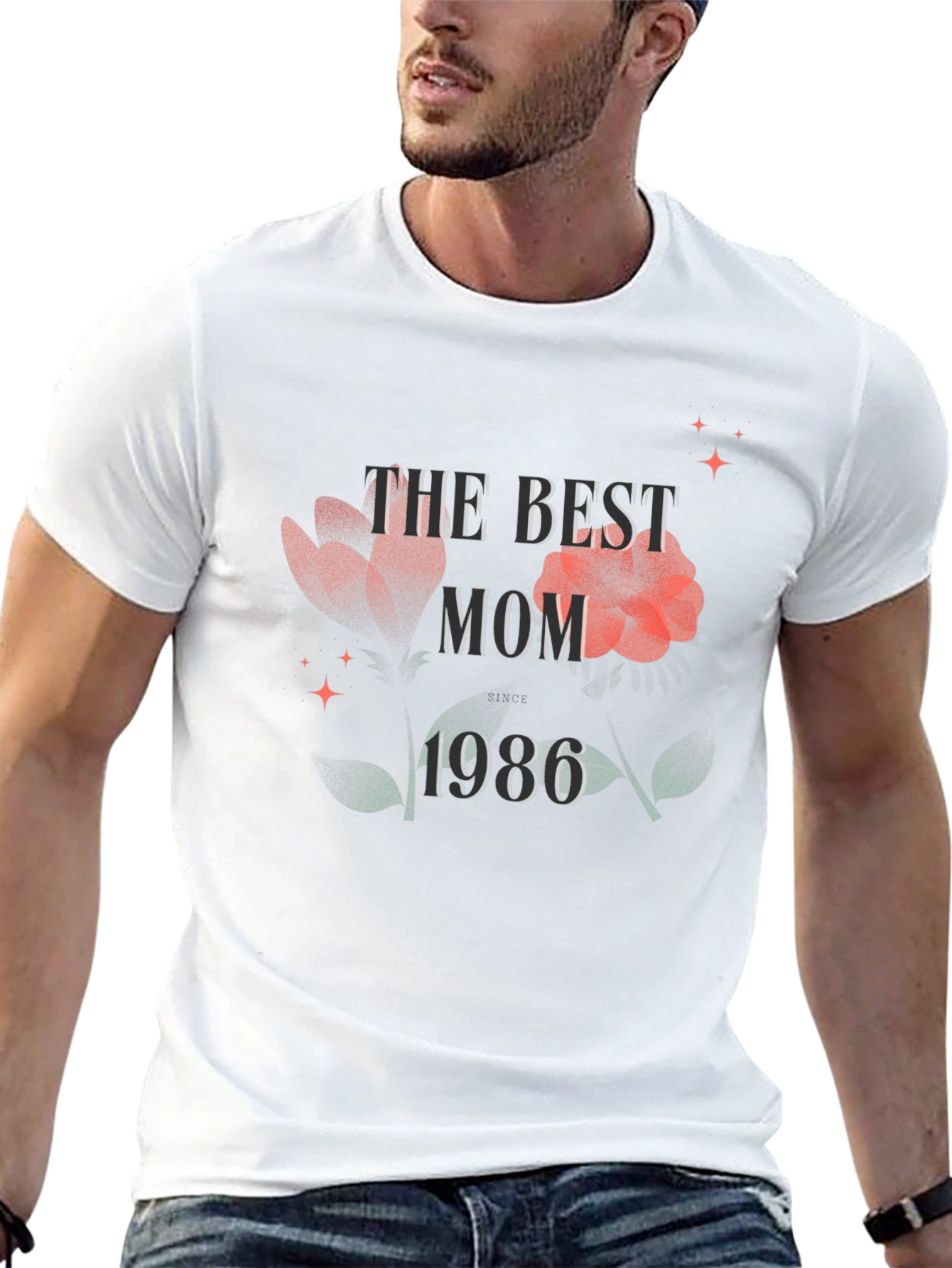 Best Mom 1986 Floral Graphic Tee