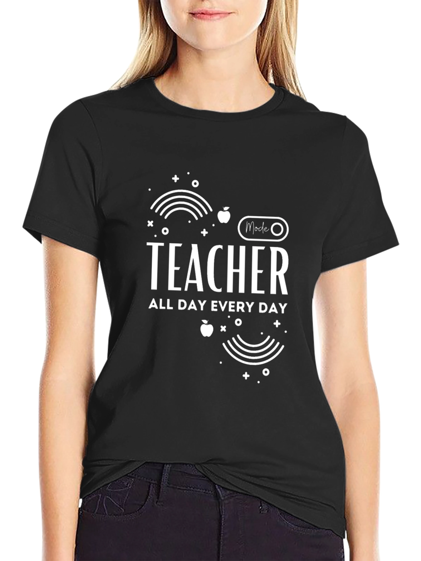 Teacher Mode All Day Every Day Black T-Shirt