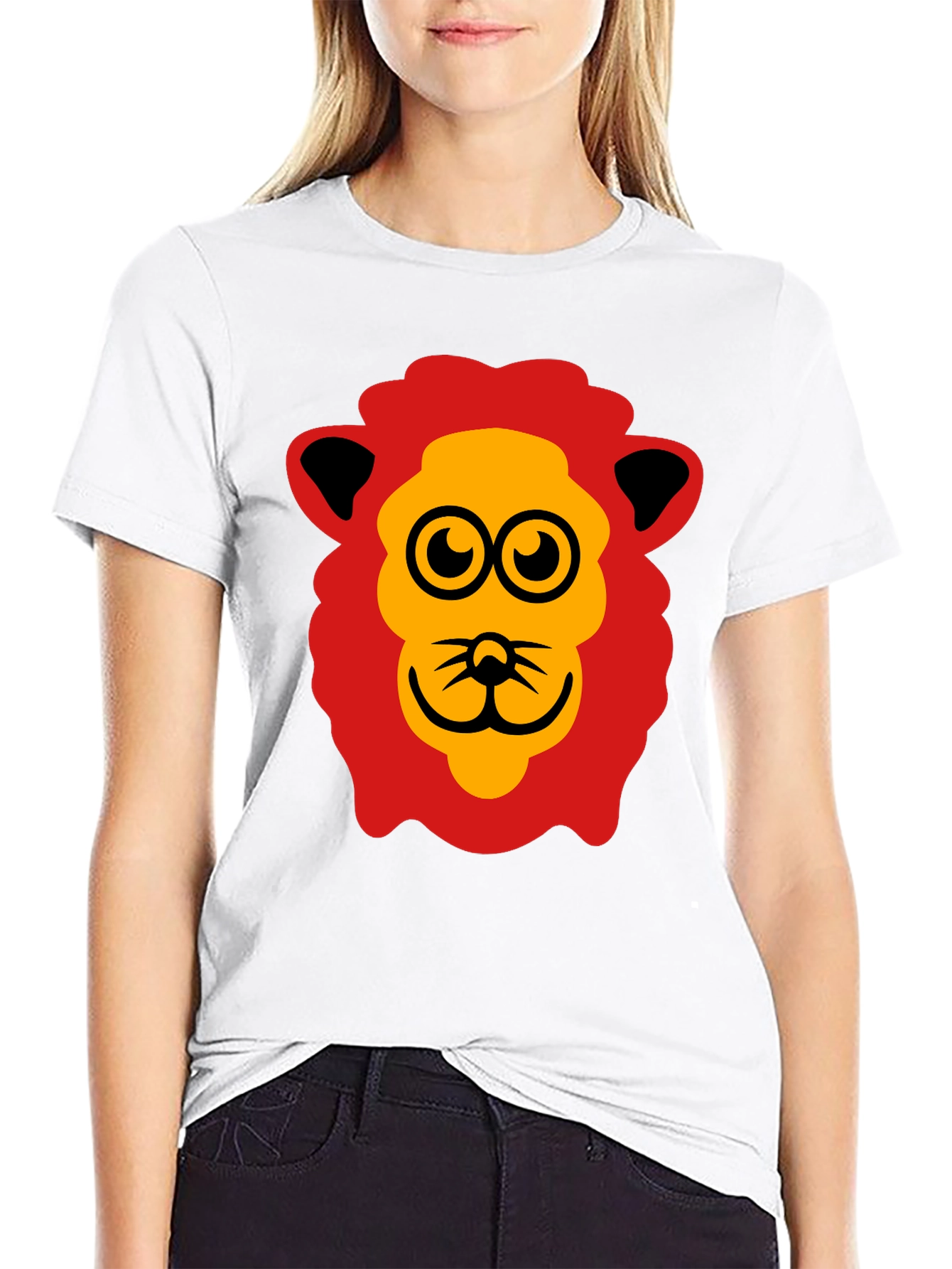 Fun Lion Graphic Tee - Black Cotton T-Shirt