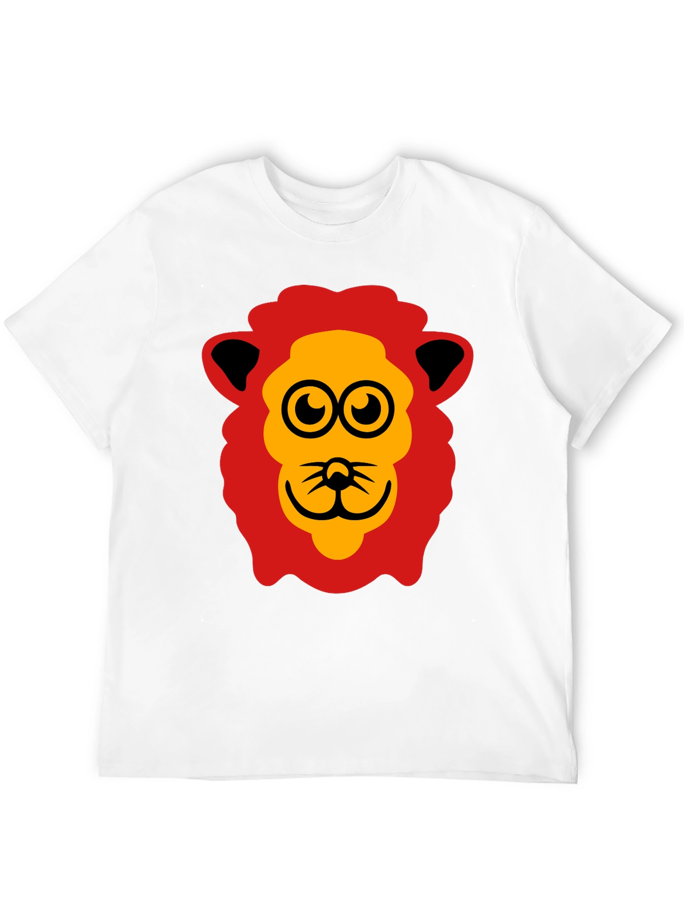 Fun Lion Graphic Tee - Black Cotton T-Shirt
