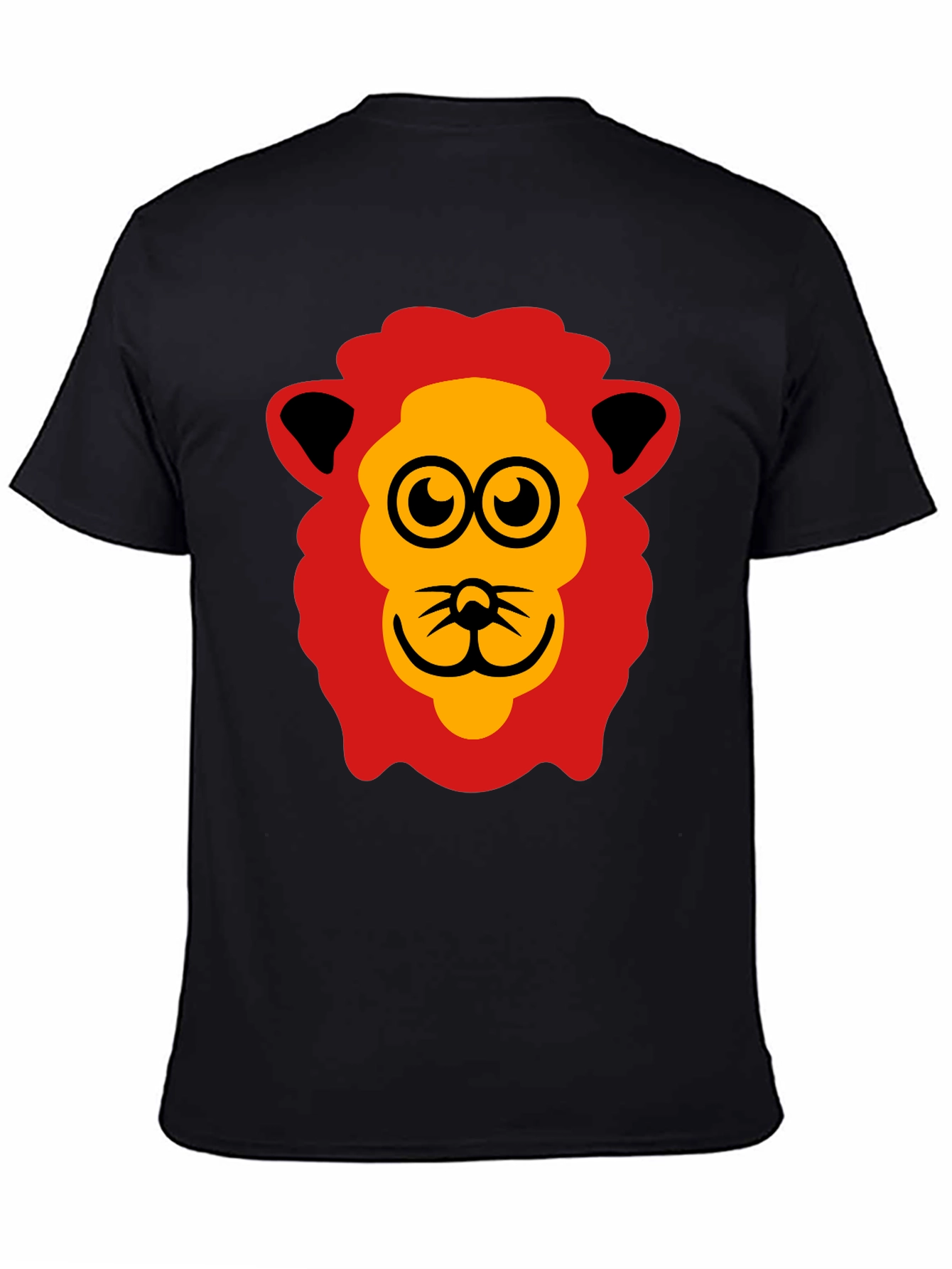 Fun Lion Graphic Tee - Black Cotton T-Shirt
