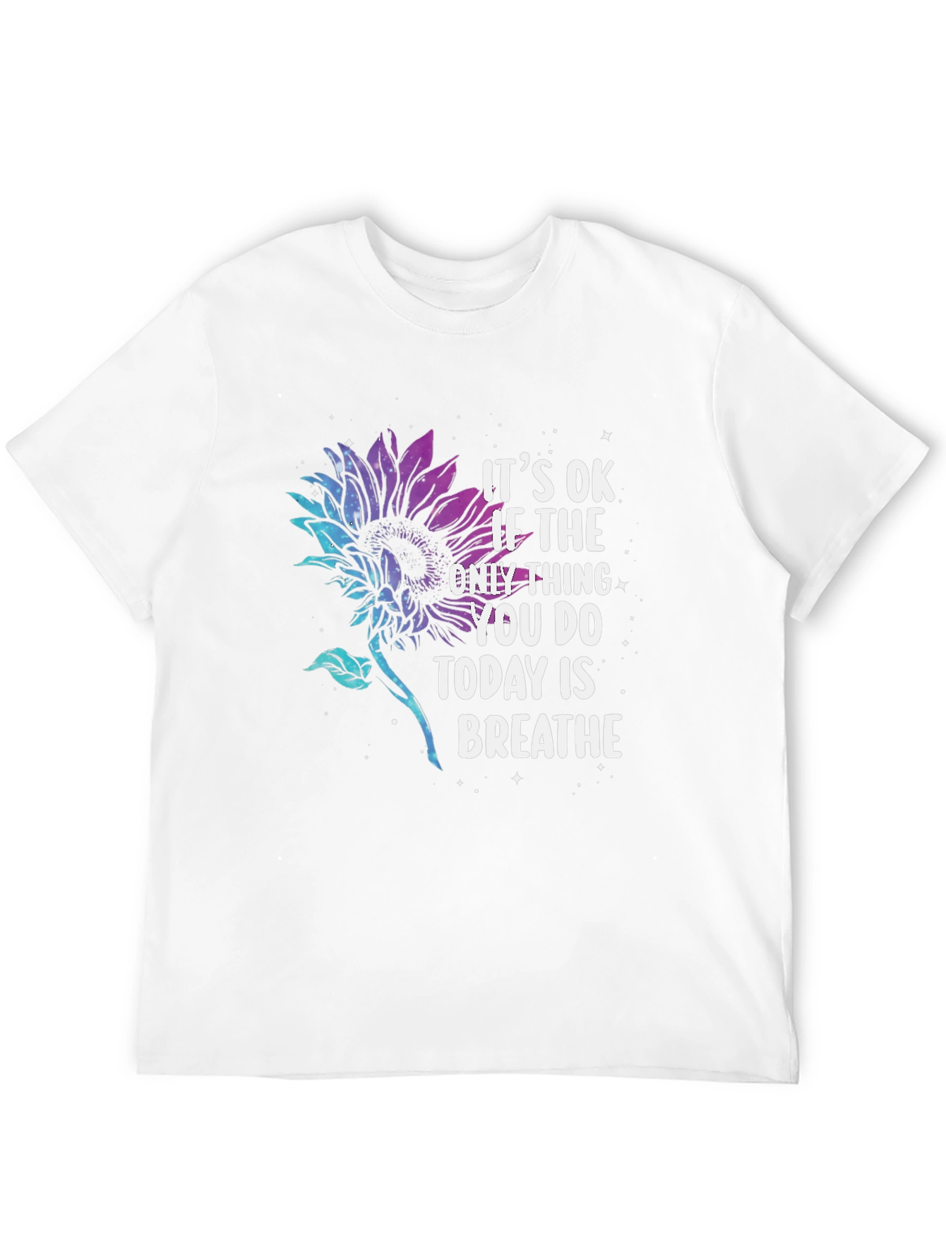 Inspirational Breathe Sunflower Graphic T-Shirt