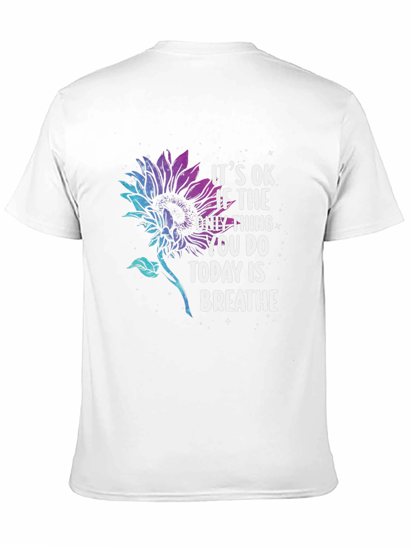 Inspirational Breathe Sunflower Graphic T-Shirt