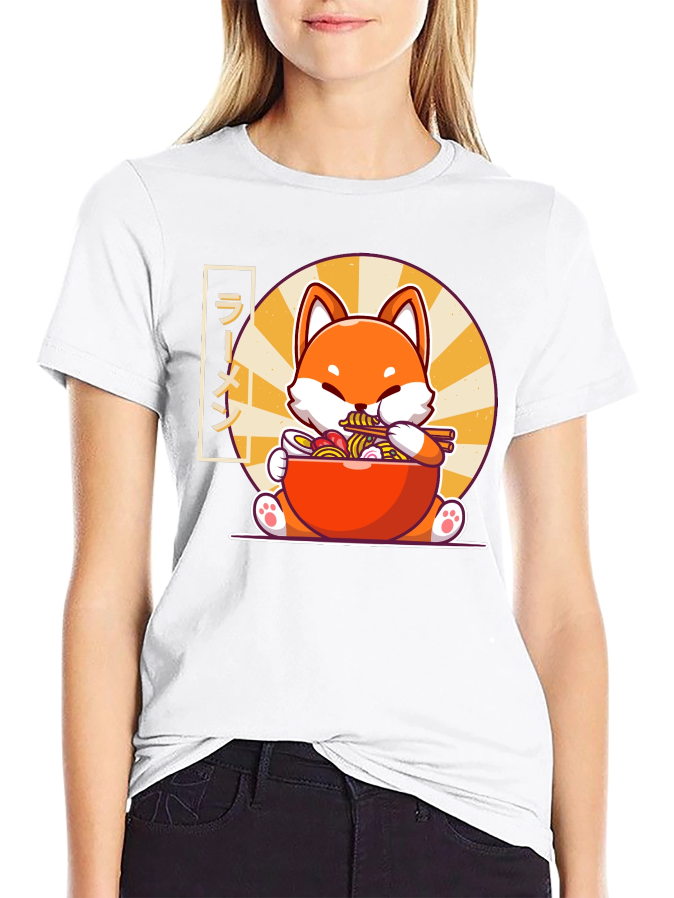Ramen Fox T-Shirt - Cute Anime Graphic Tee