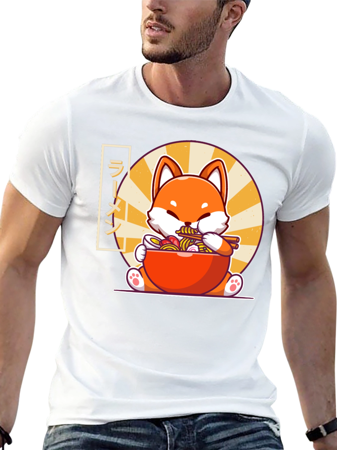 Ramen Fox T-Shirt - Cute Anime Graphic Tee