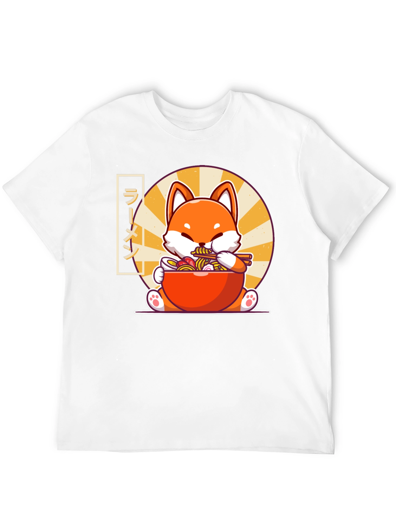 Ramen Fox T-Shirt - Cute Anime Graphic Tee