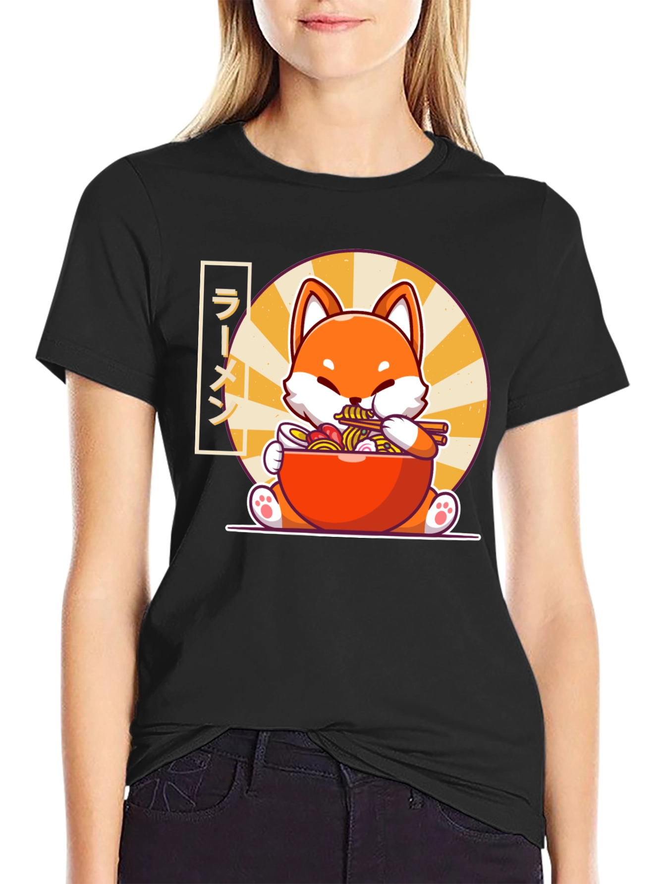 Ramen Fox T-Shirt - Cute Anime Graphic Tee