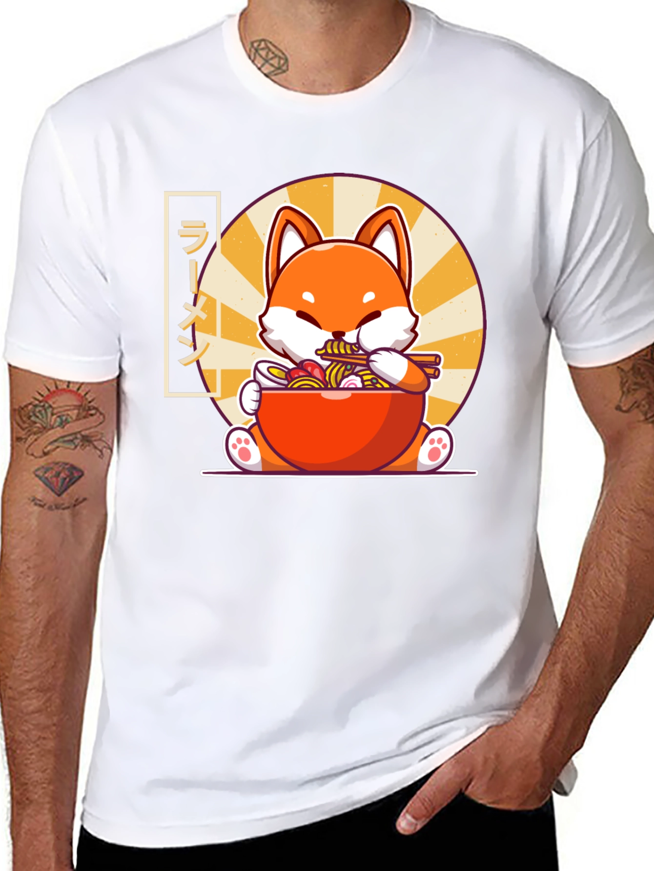 Ramen Fox T-Shirt - Cute Anime Graphic Tee