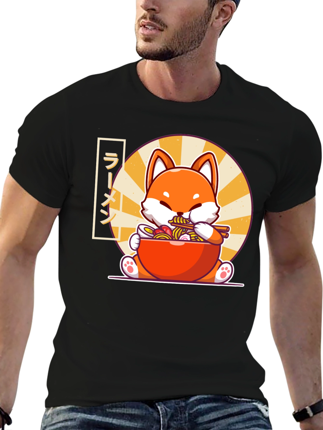 Ramen Fox T-Shirt - Cute Anime Graphic Tee