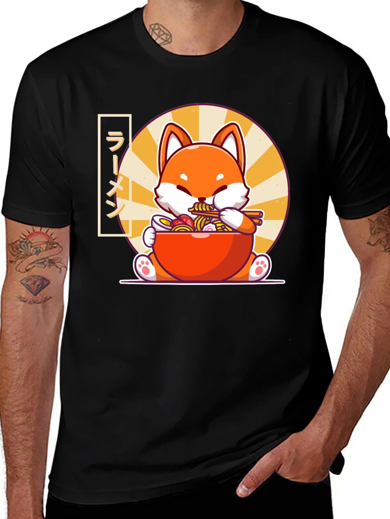 Ramen Fox T-Shirt - Cute Anime Graphic Tee