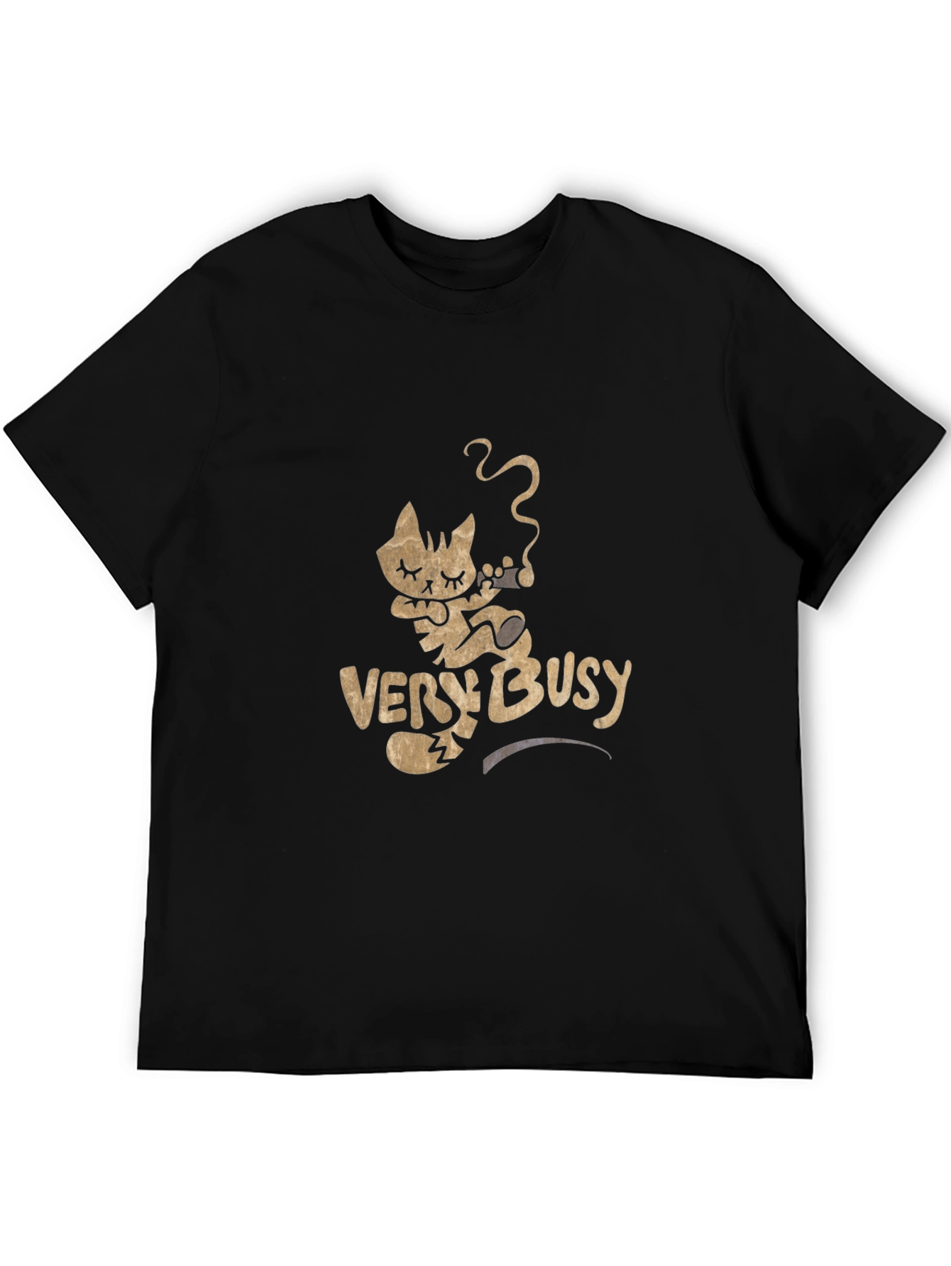 Funny Cat Smoking Tee - Very Busy Design