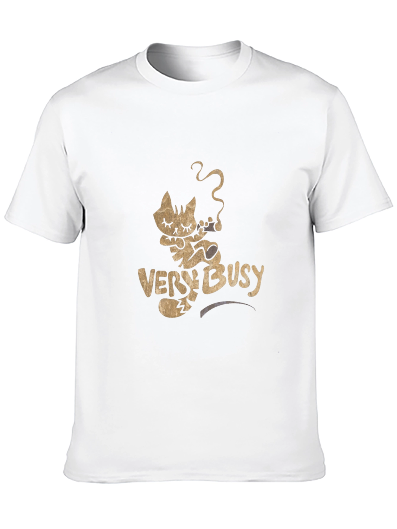 Funny Cat Smoking Tee - Very Busy Design