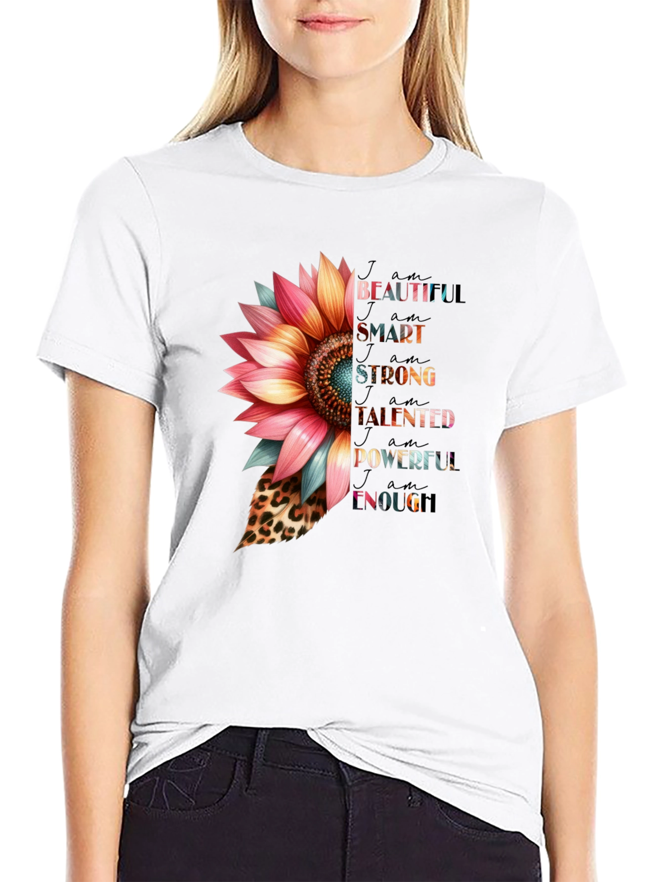 I am Beautiful Sunflower Graphic T-Shirt