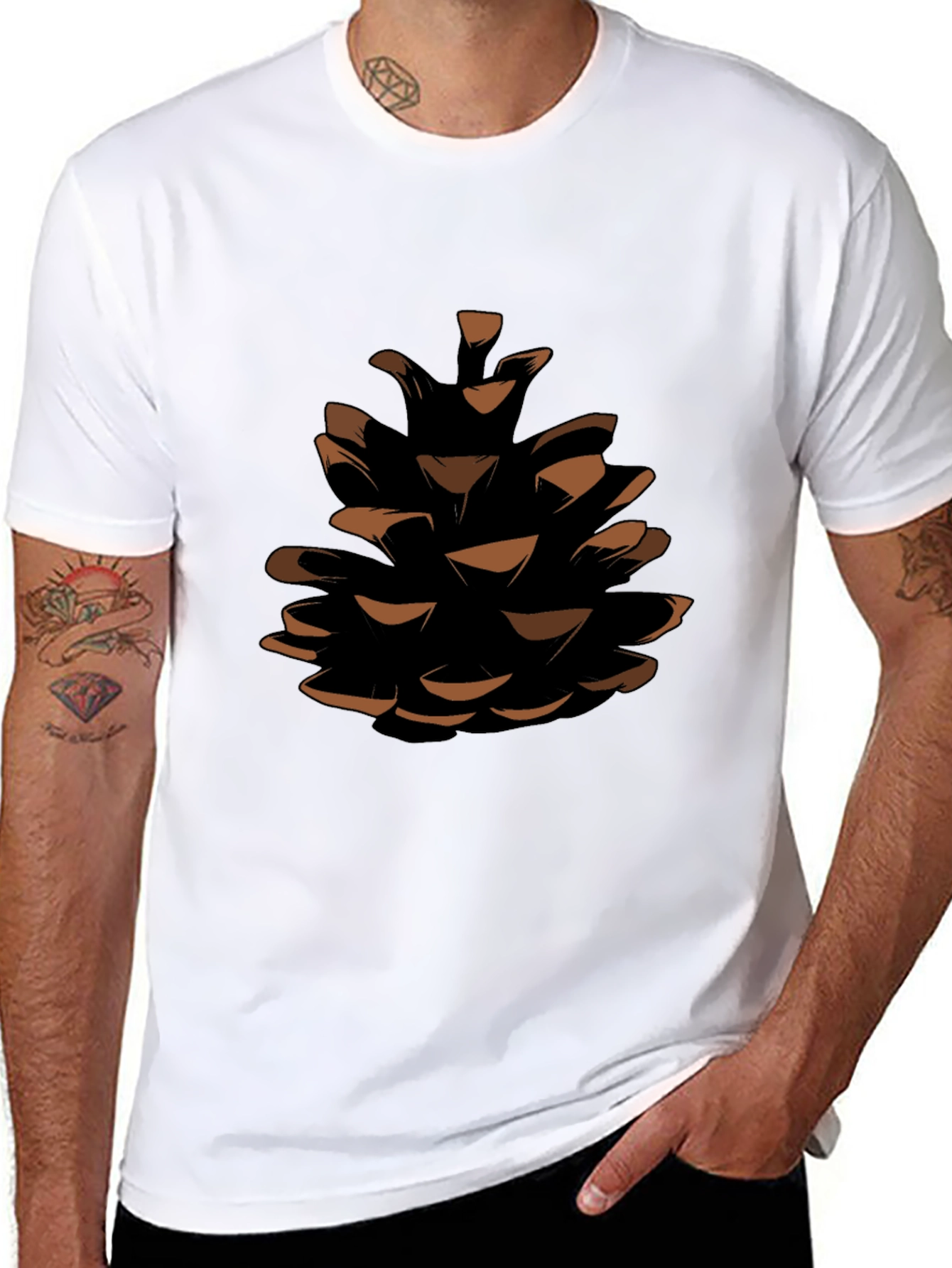 Pine Cone Graphic Tee - Nature Inspired Design