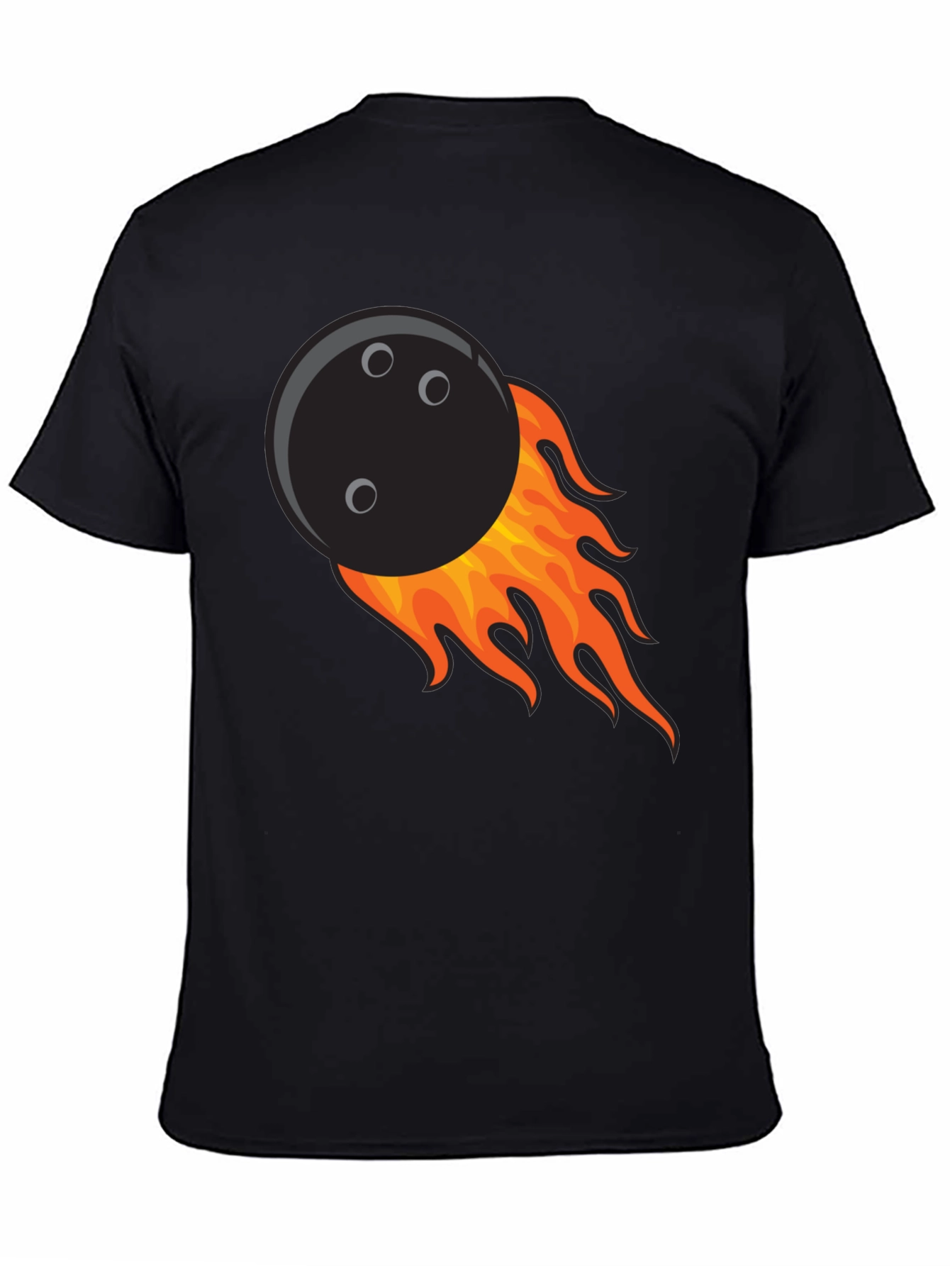Flaming Bowling Ball Graphic Tee - Cool Strike!