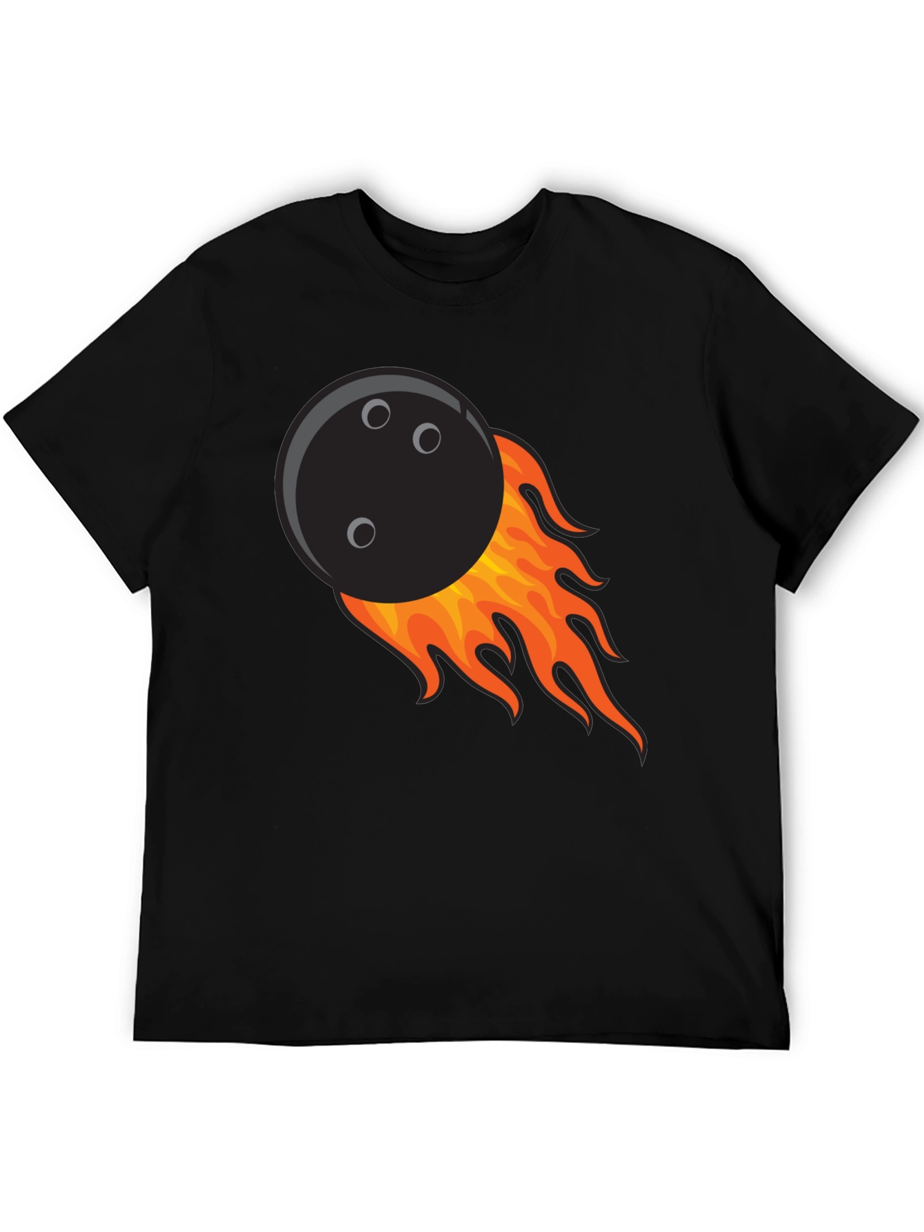 Flaming Bowling Ball Graphic Tee - Cool Strike!