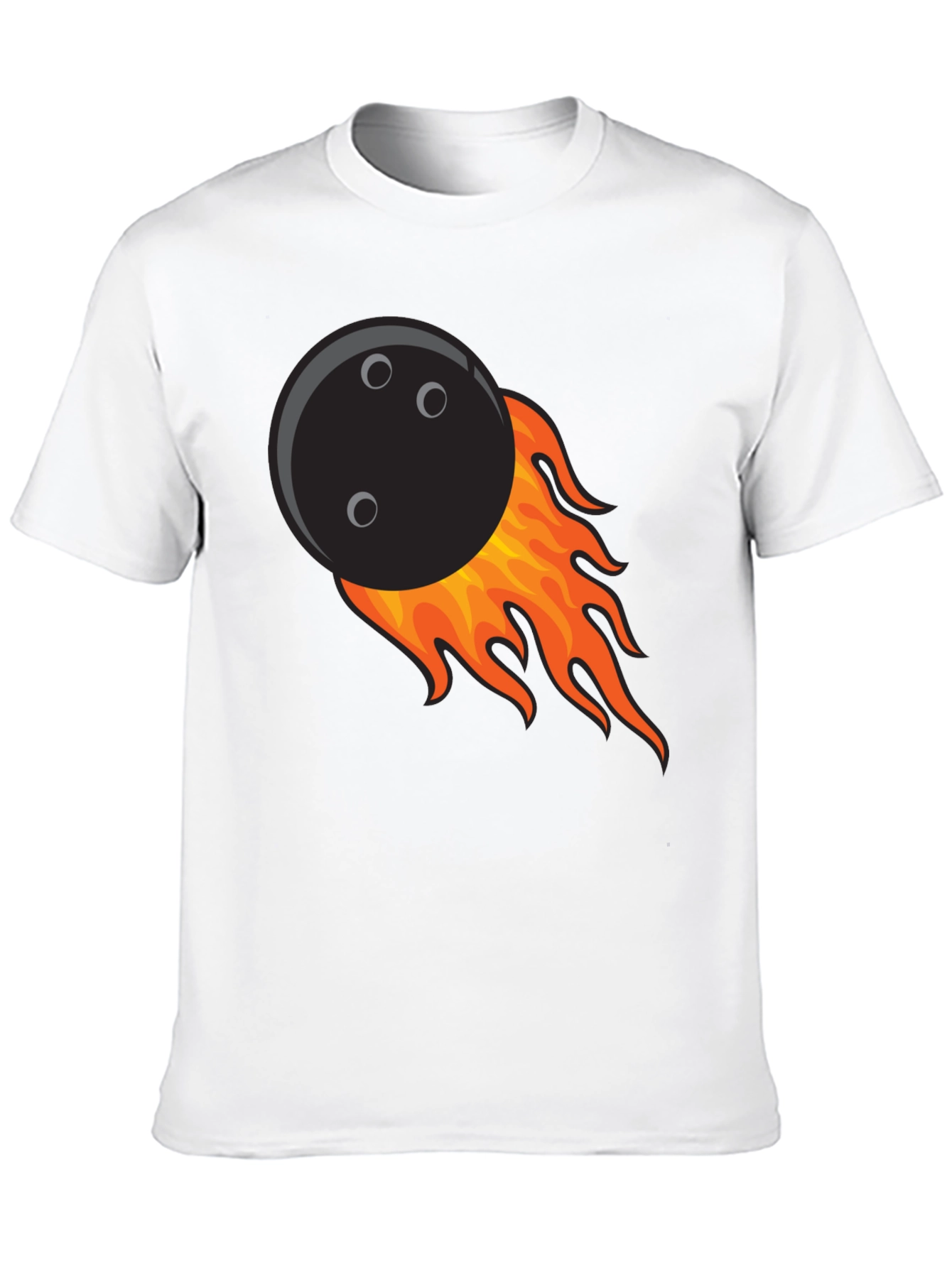 Flaming Bowling Ball Graphic Tee - Cool Strike!