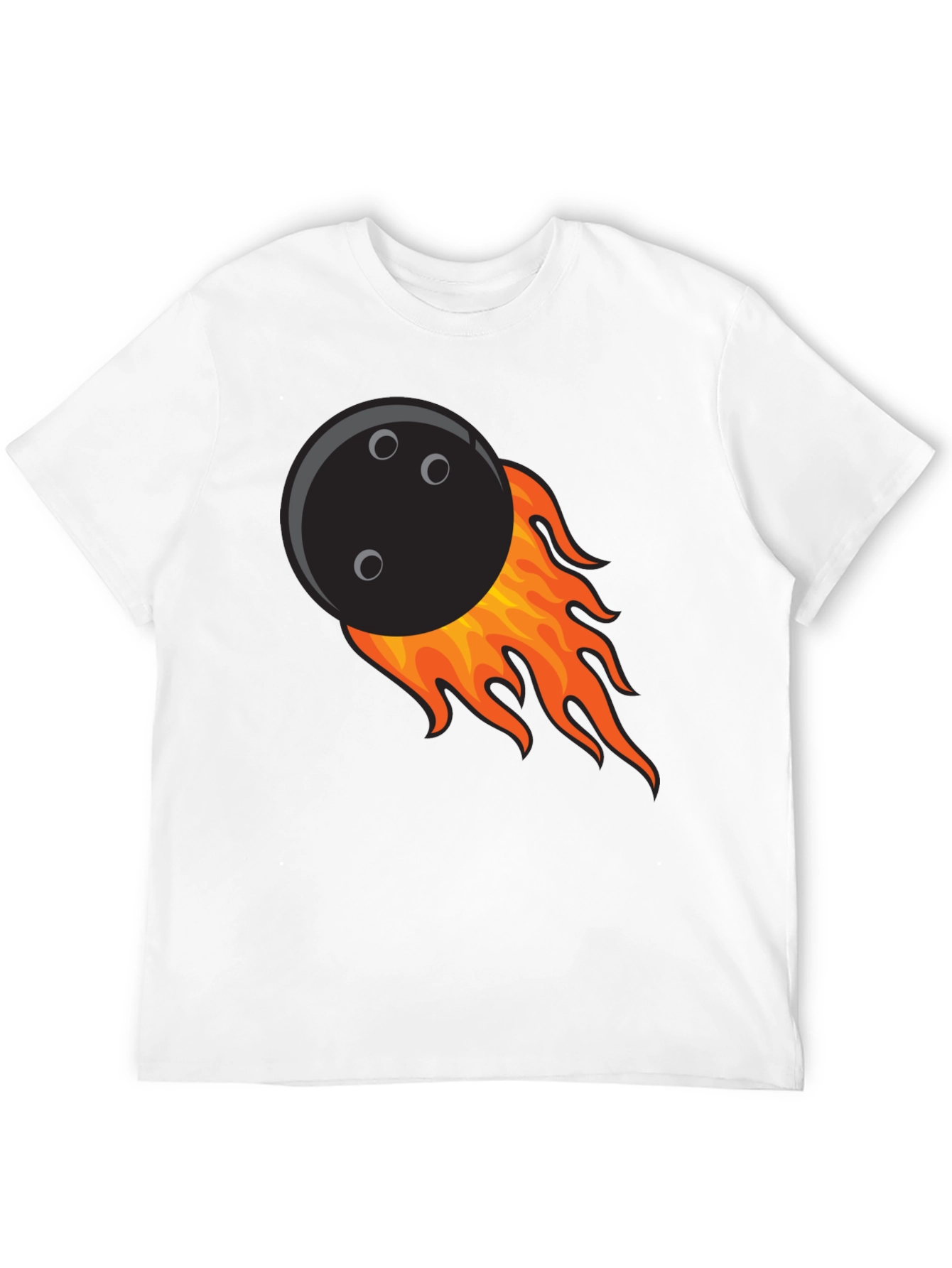 Flaming Bowling Ball Graphic Tee - Cool Strike!